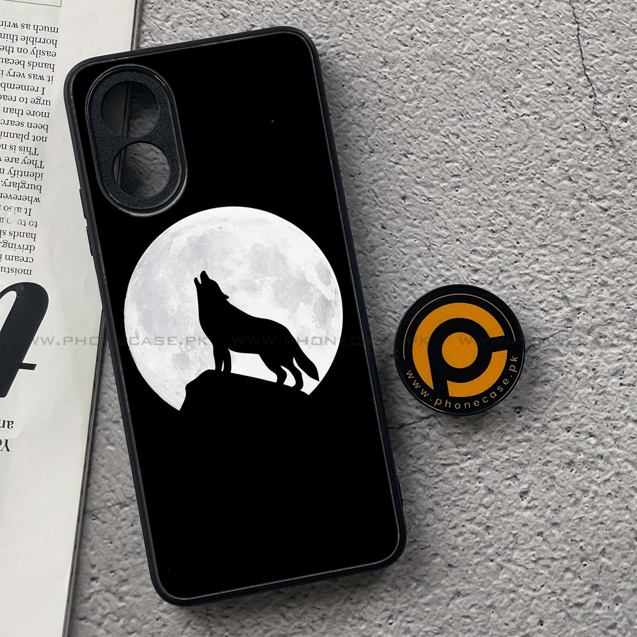 Oppo A18 4G - Wolf Series - Premium Printed Glass soft Bumper shock Proof Case