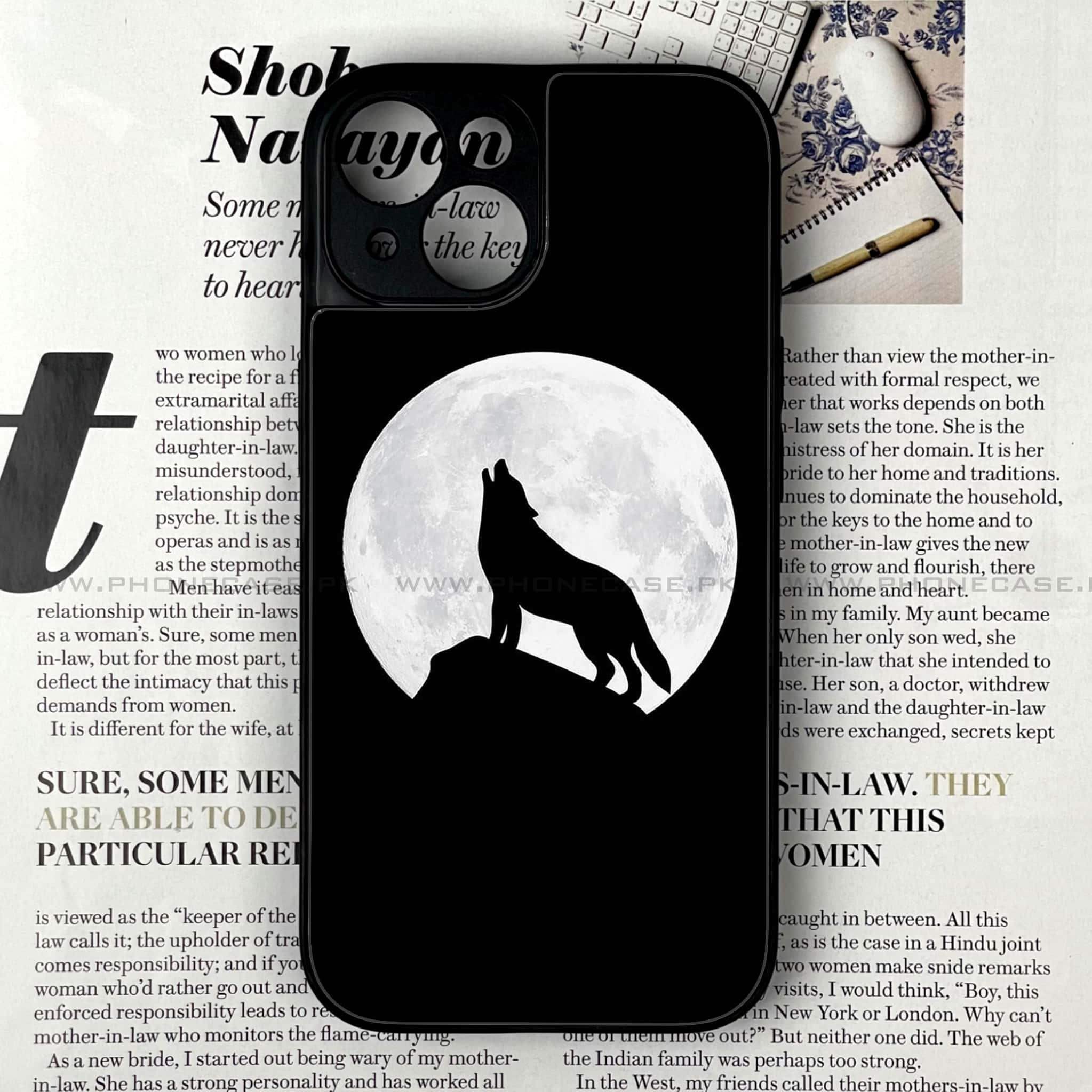 iPhone 15 - Wolf Series - Premium Printed Glass soft Bumper shock Proof Case