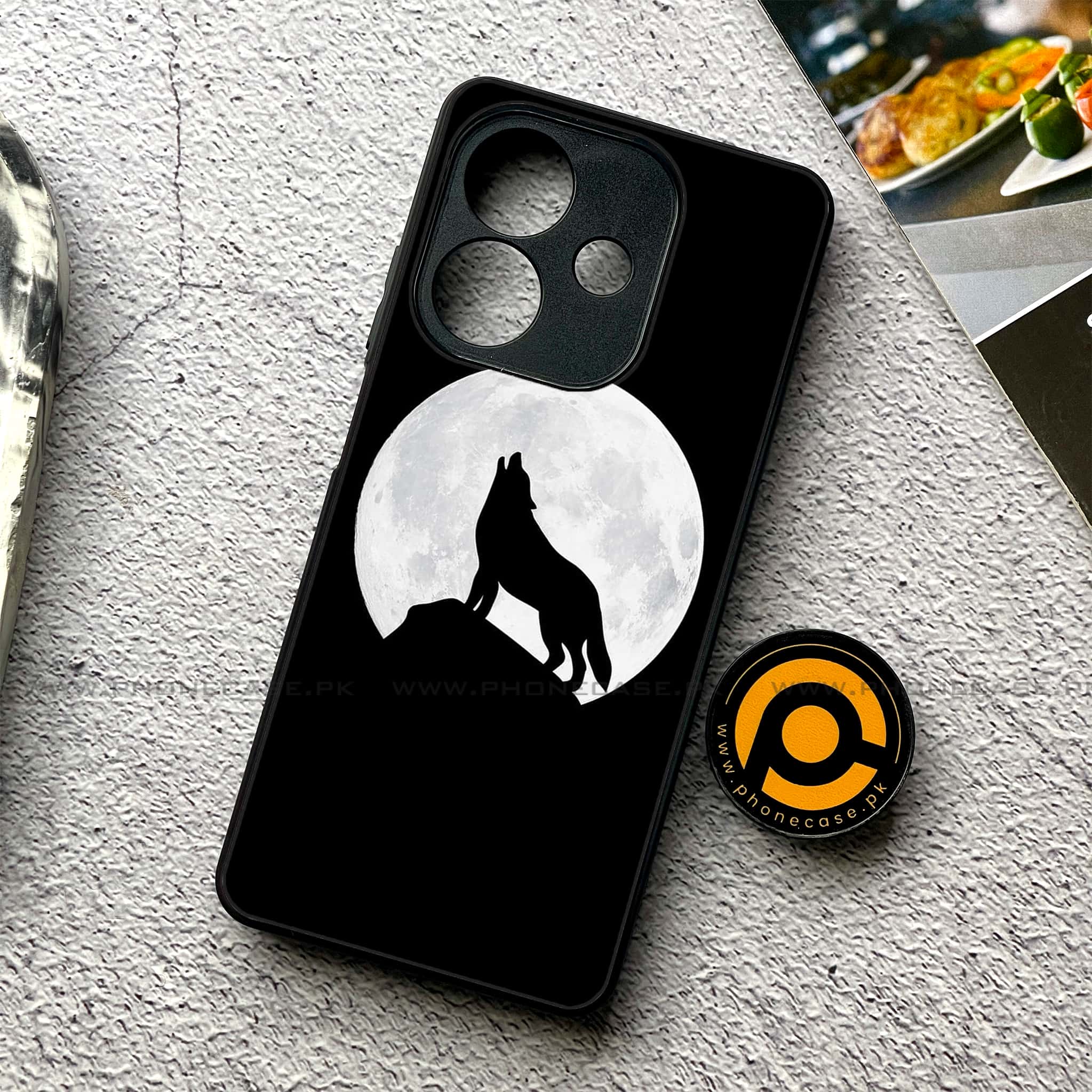 Oppo A5i - Wolf Series - Premium Metal Printed soft Bumper shock Proof Case