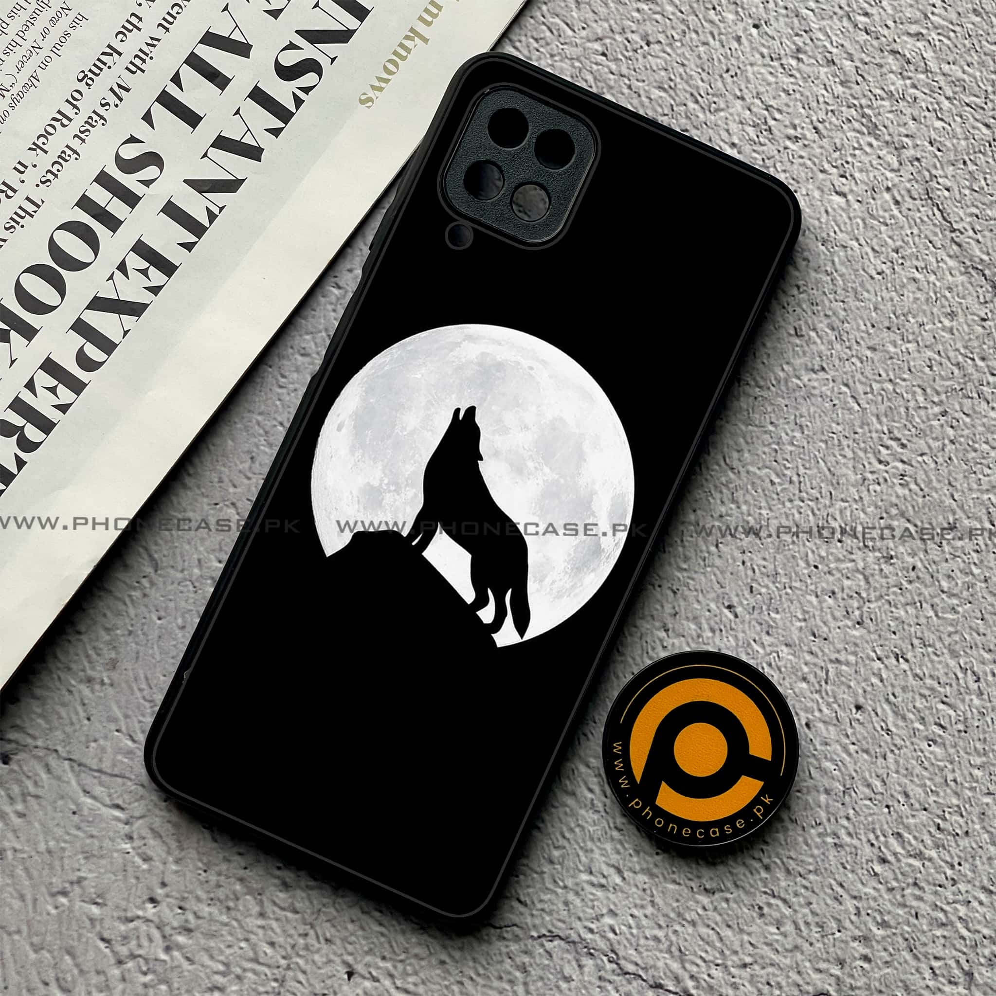 Samsung Galaxy A12 / A12 Nacho - Wolf Series- Premium Printed Glass soft Bumper shock Proof Case