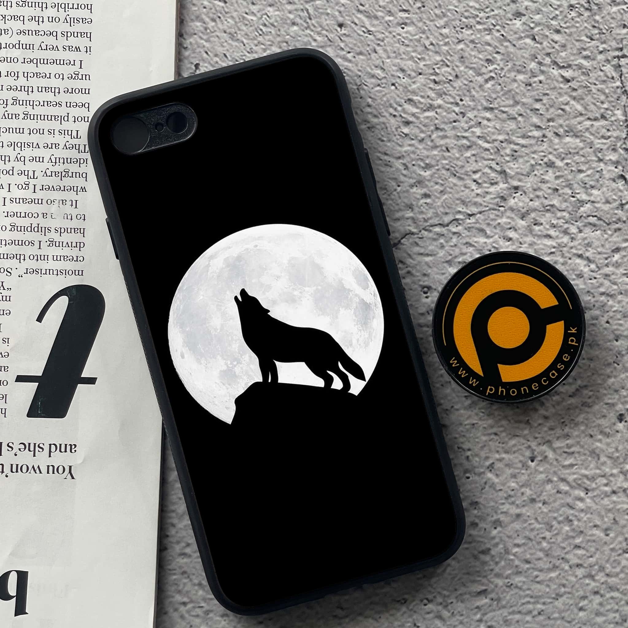 iPhone 7 / 8 - Wolf Series - Premium Printed Glass soft Bumper shock Proof Case