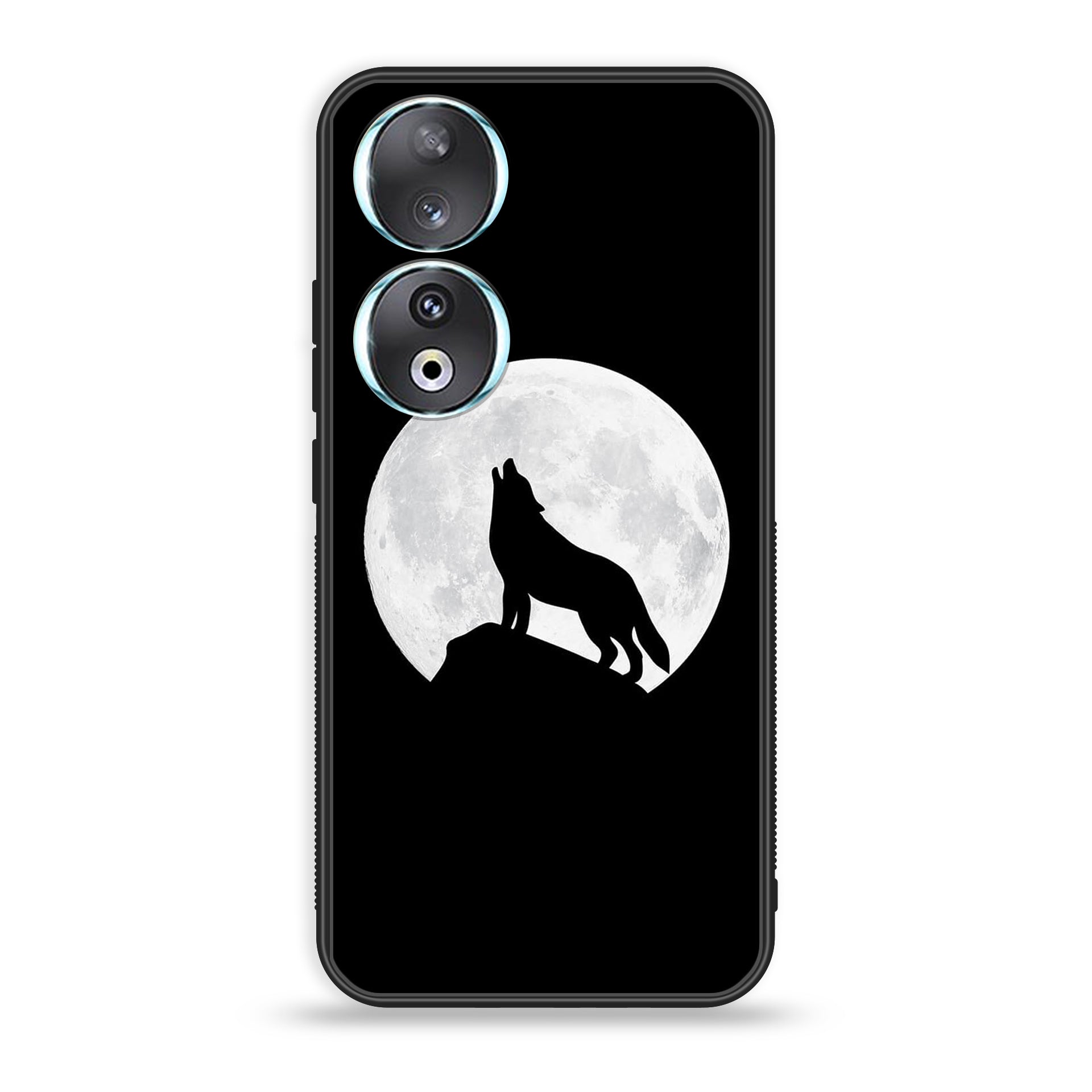 Huawei Honor 90 - Wolf Series - Premium Printed Glass soft Bumper shock Proof Case