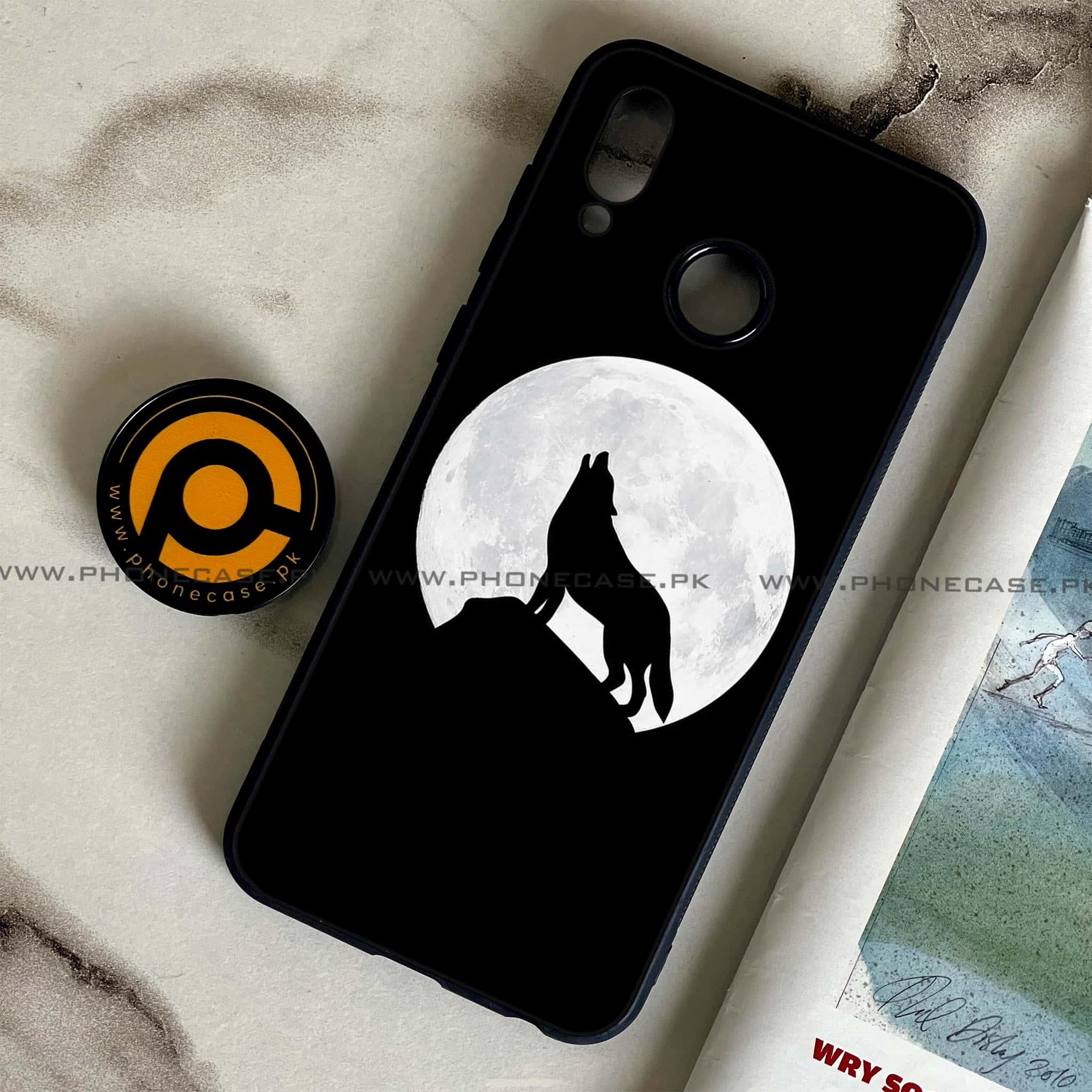 Huawei Honor Play - Wolf Series - Premium Printed Glass soft Bumper shock Proof Case