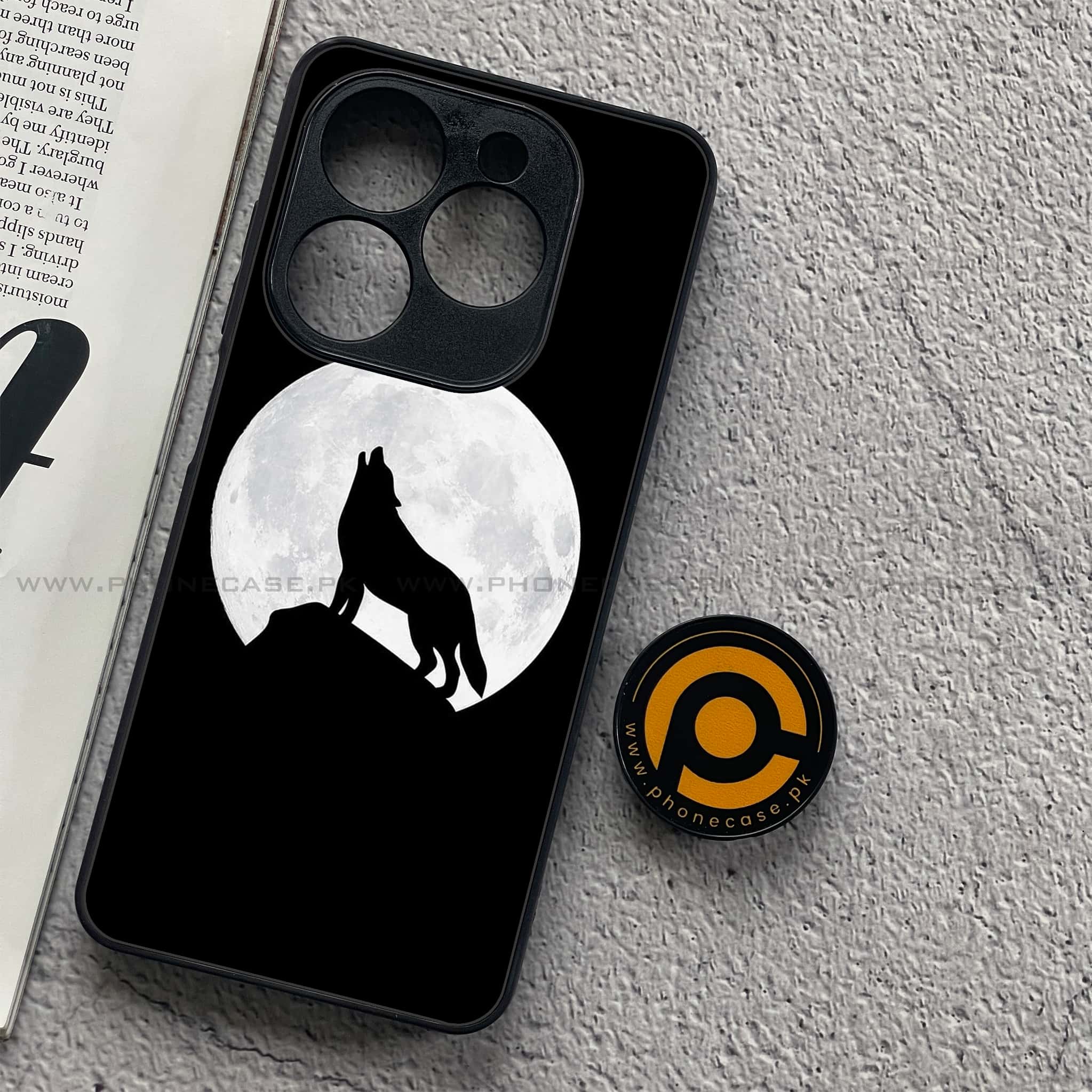 Tecno Spark 20C - Wolf Series - Premium Printed Glass soft Bumper shock Proof Case