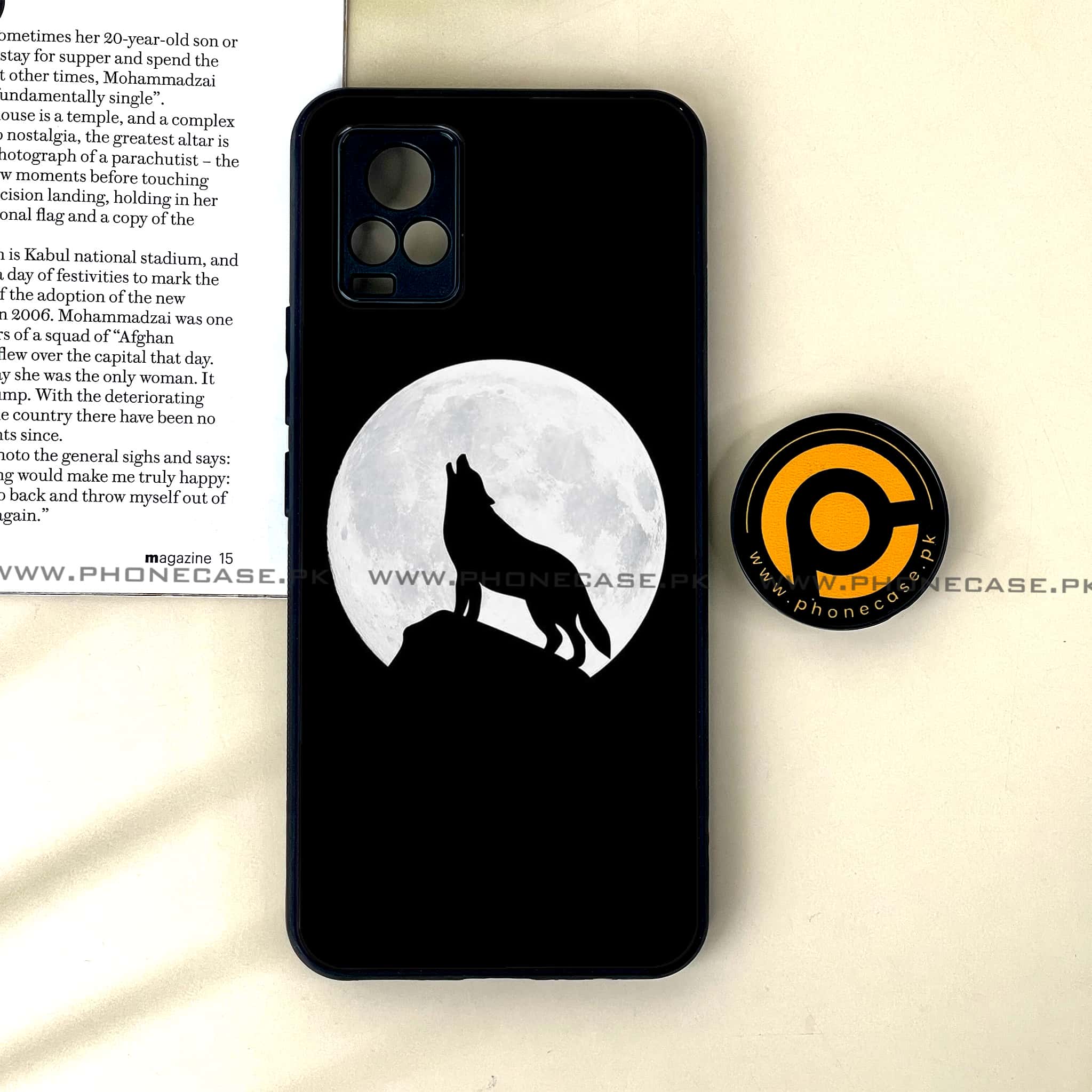 Vivo V20 - Wolf Series - Premium Printed Glass soft Bumper shock Proof Case
