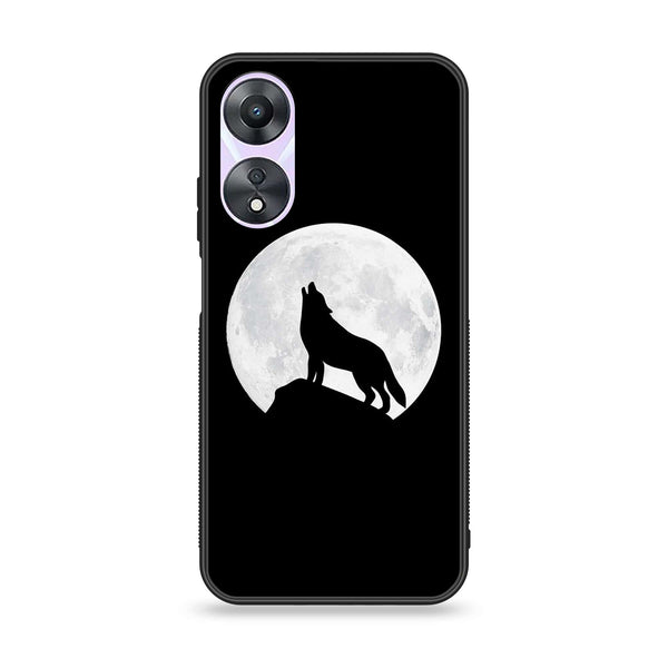 Oppo A78 4G - Wolf Design 3  - Premium Printed Glass soft Bumper shock Proof Case CS-38173