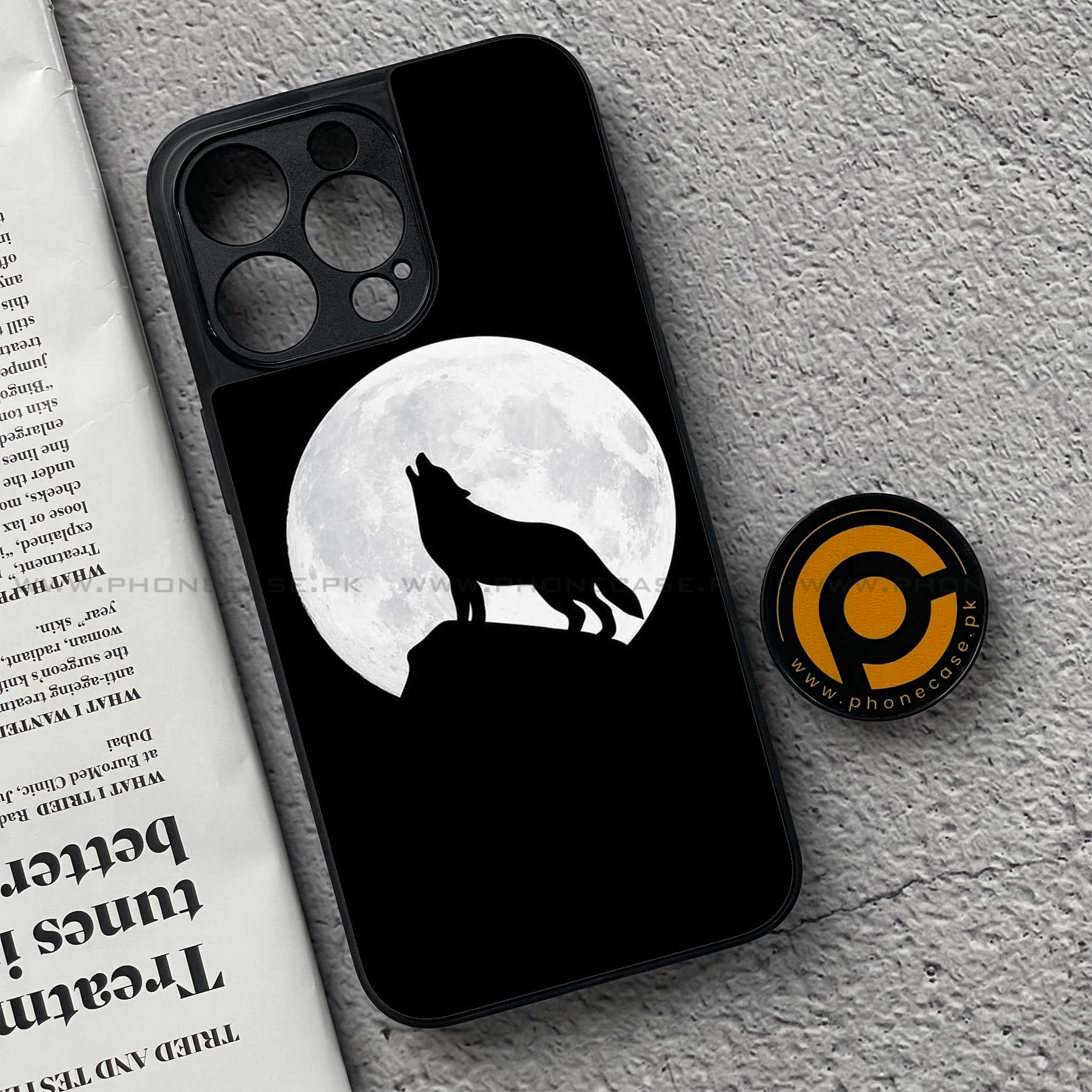 iPhone 15 Pro - Wolf Series - Premium Metal Printed soft Bumper shock Proof Case
