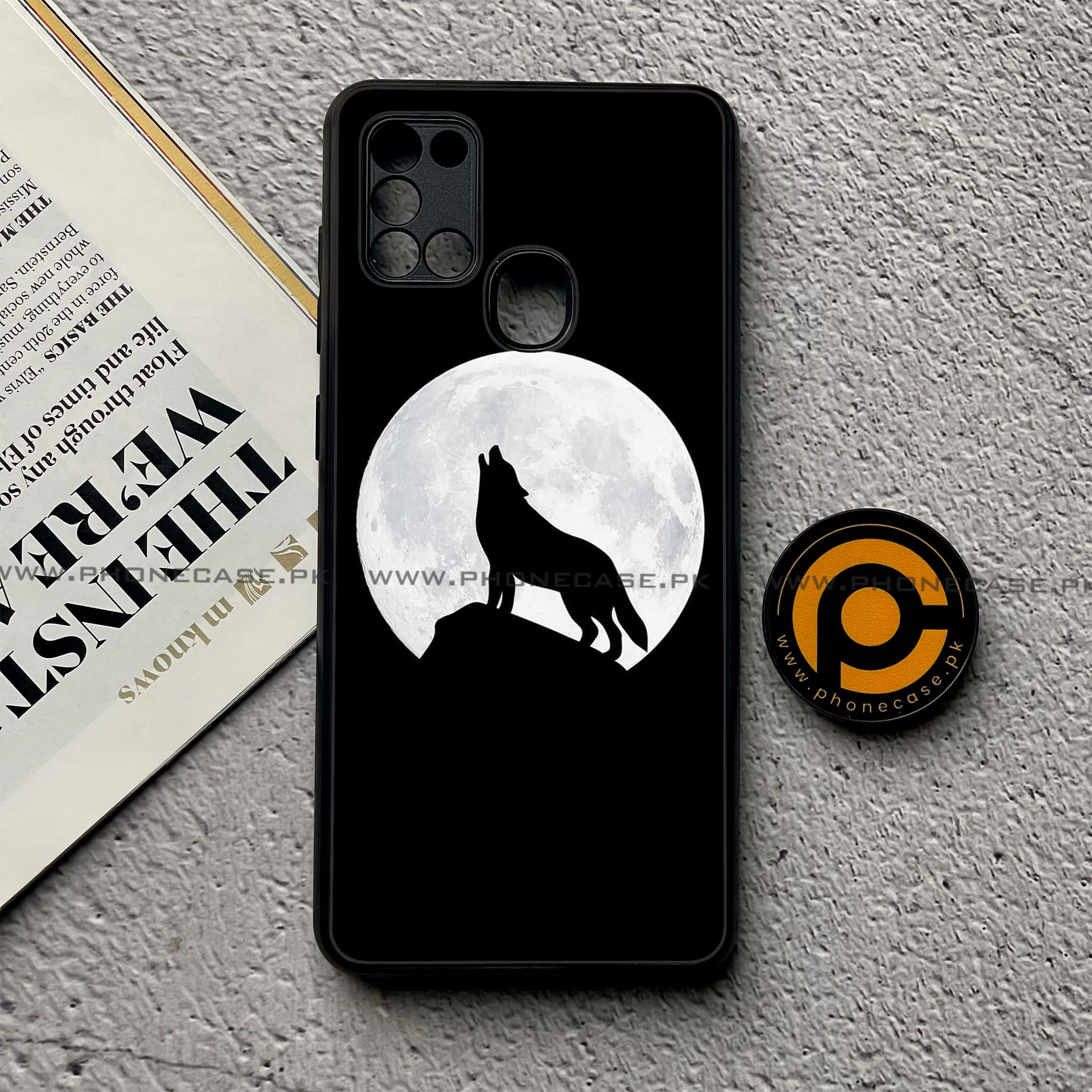 Samsung Galaxy A21s - Wolf Series - Premium Printed Glass soft Bumper shock Proof Case