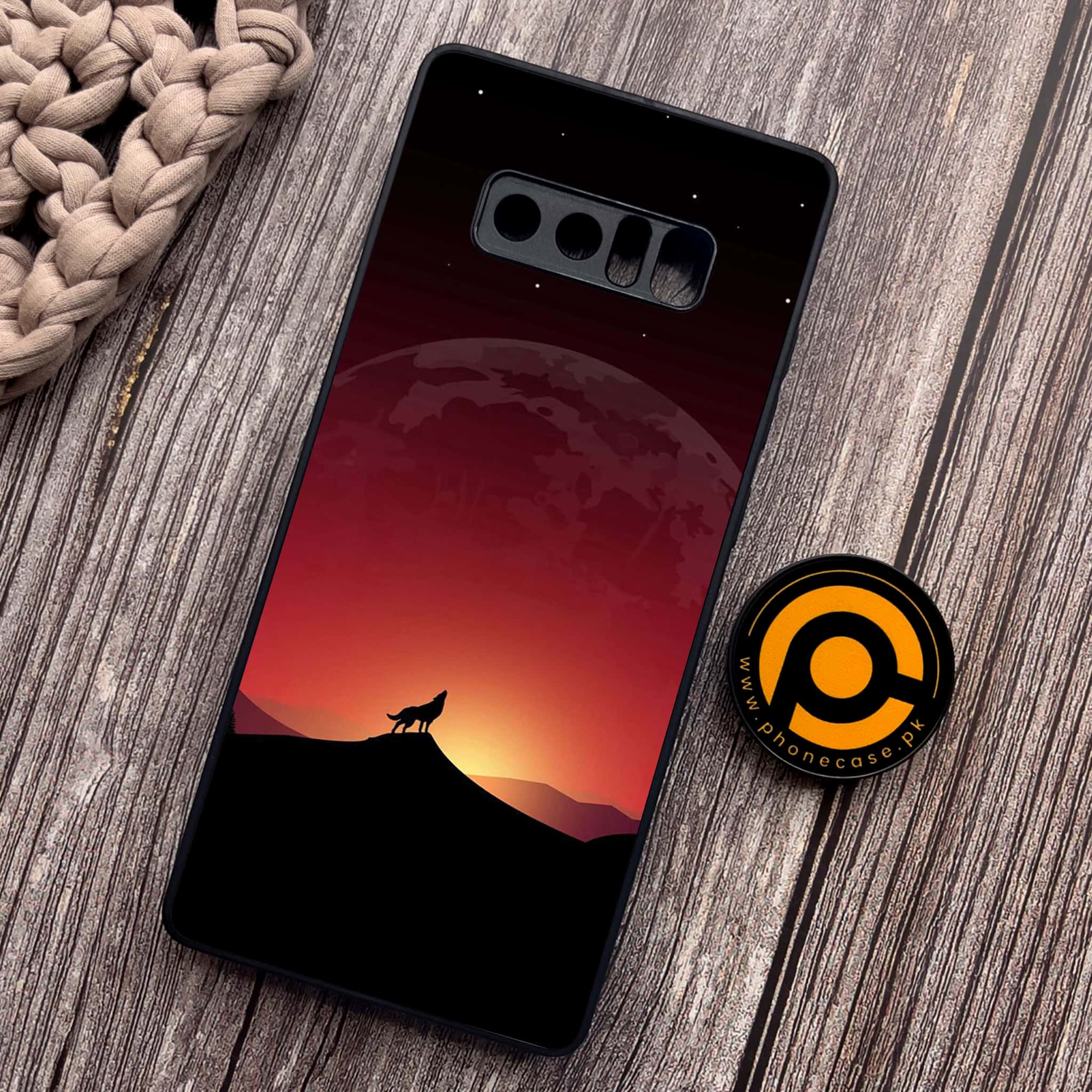 Samsung Galaxy Note 8 -Wolf Series - Premium Metal Printed soft Bumper shock Proof Case