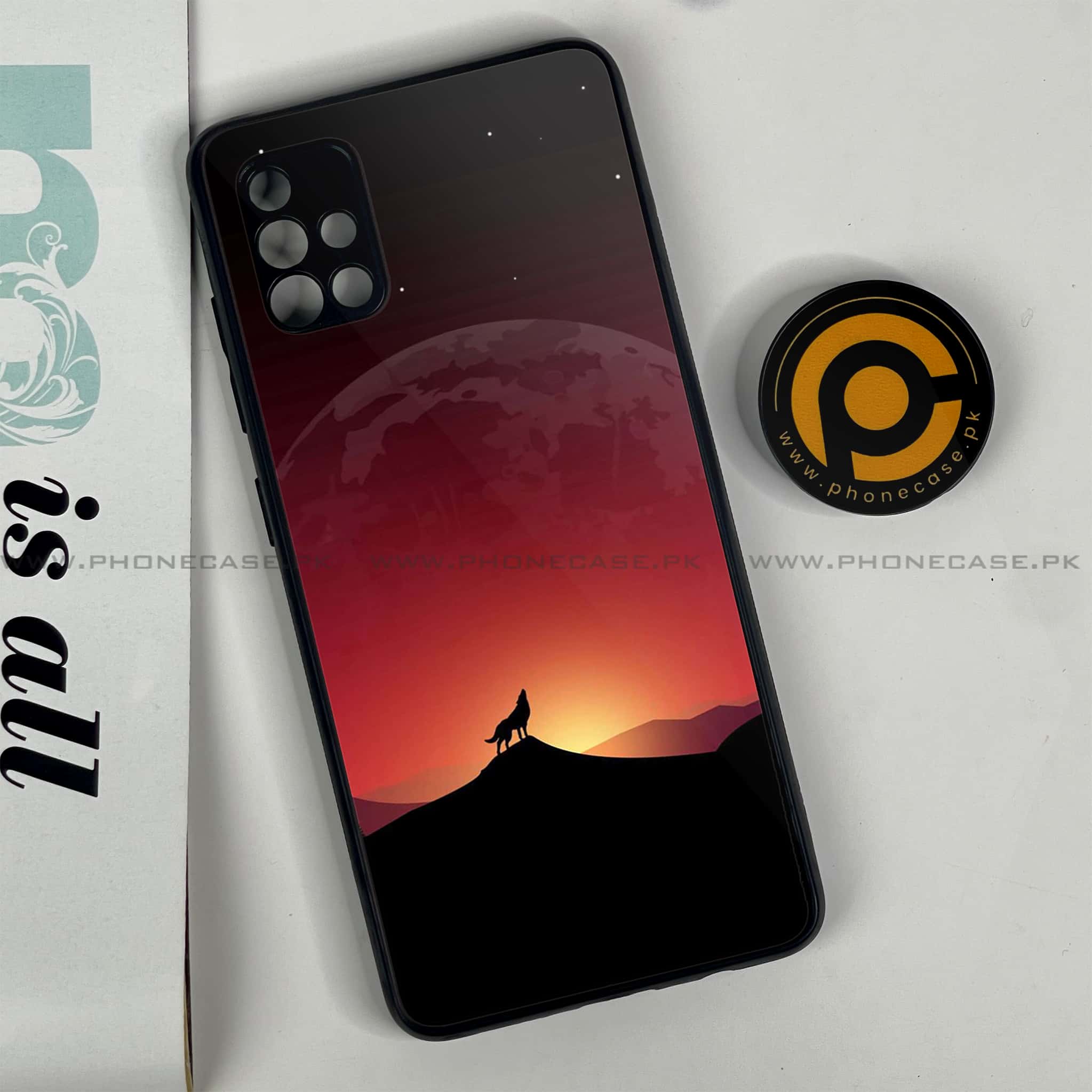 Samsung Galaxy A51 Wolf Series Premium Printed Glass soft Bumper shock Proof Case