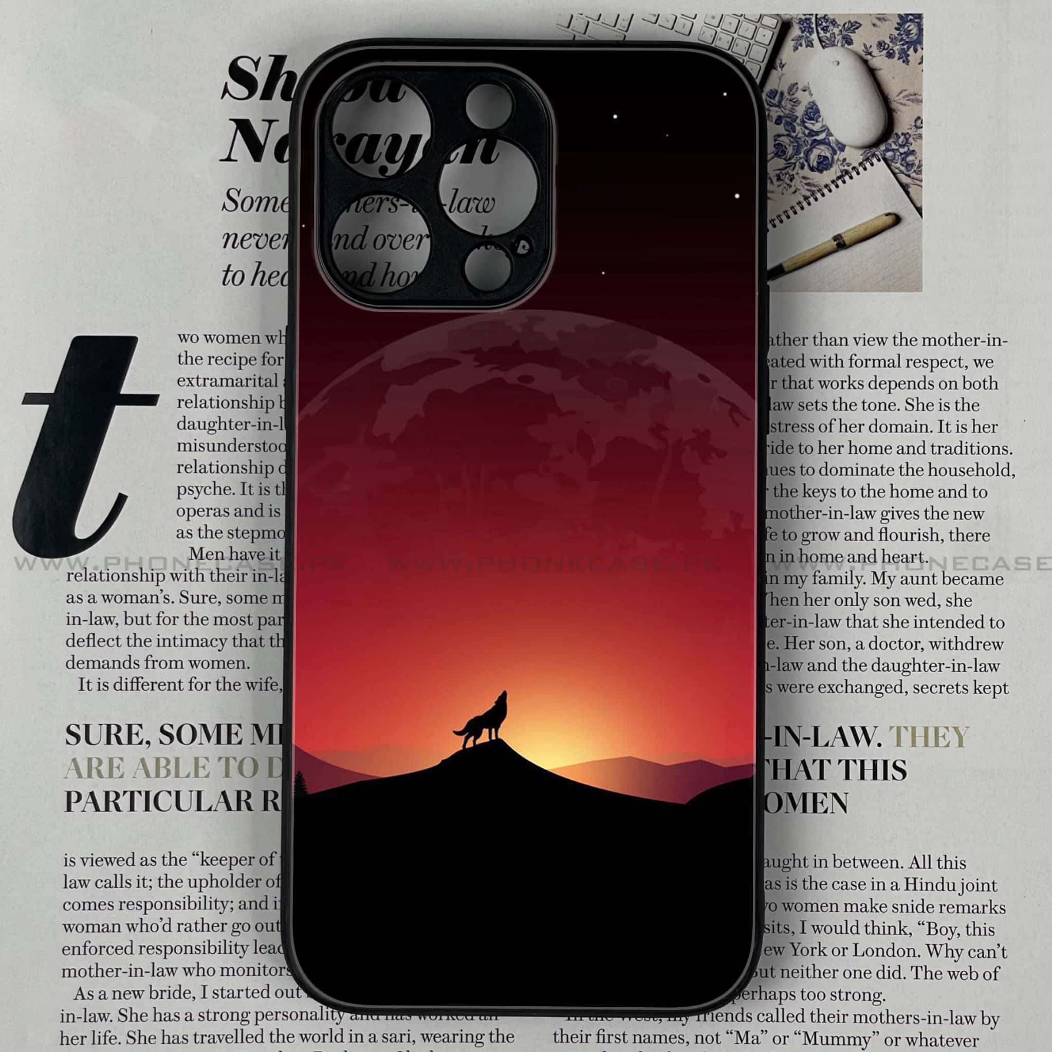 iPhone 13 Pro- Wolf Series - Premium Printed Glass soft Bumper shock Proof Case