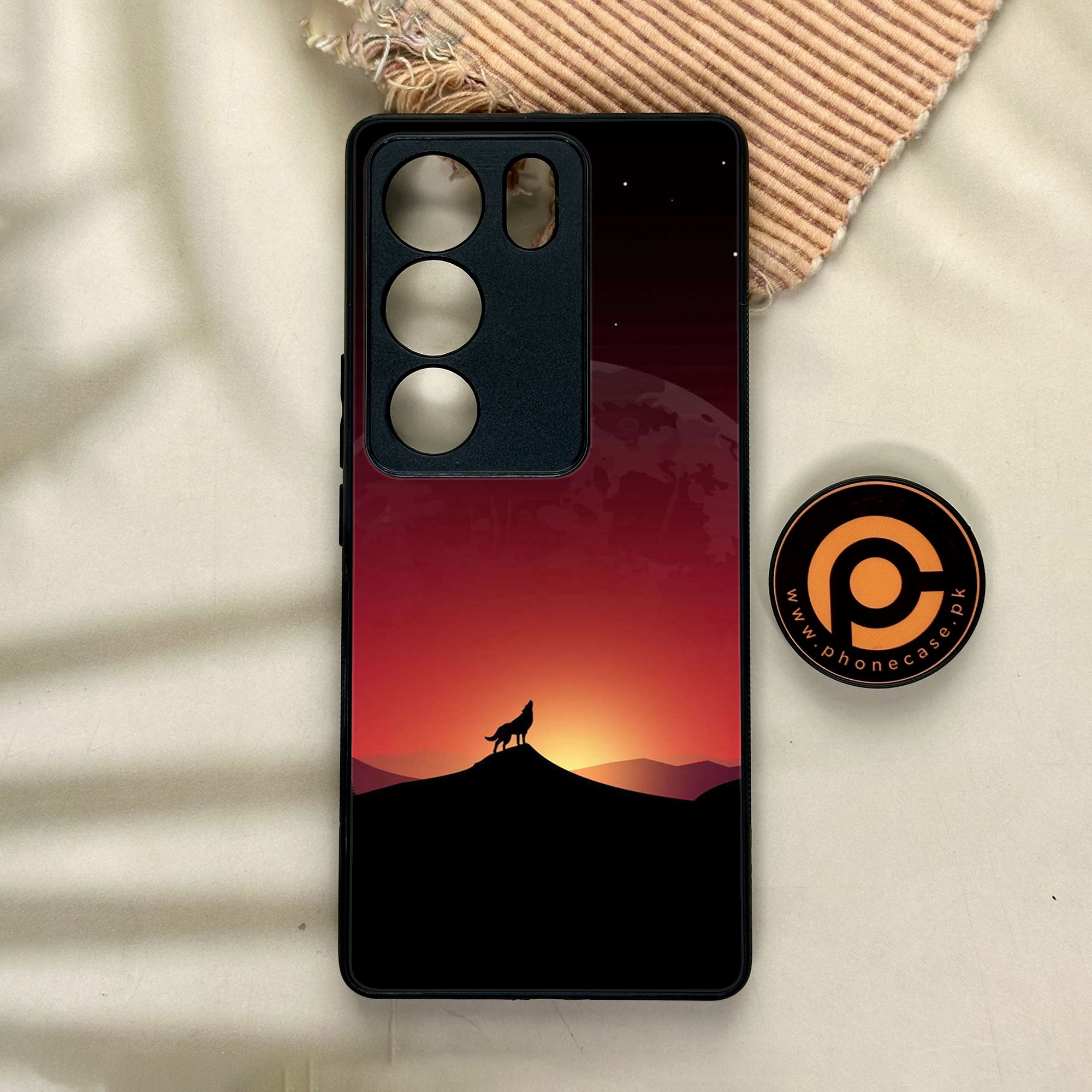 Vivo V29 - Wolf Series - Premium Printed Glass soft Bumper shock Proof Case