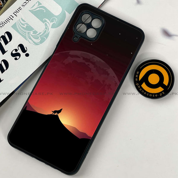 Samsung Galaxy A22 - Wolf Design 4 - Premium Printed Glass soft Bumper shock Proof Case  CS-33891