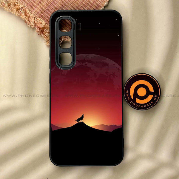 Infinix Hot 60 Pro - Wolf Design 4  - Premium Metal Printed soft Bumper shock Proof Case CS-37384