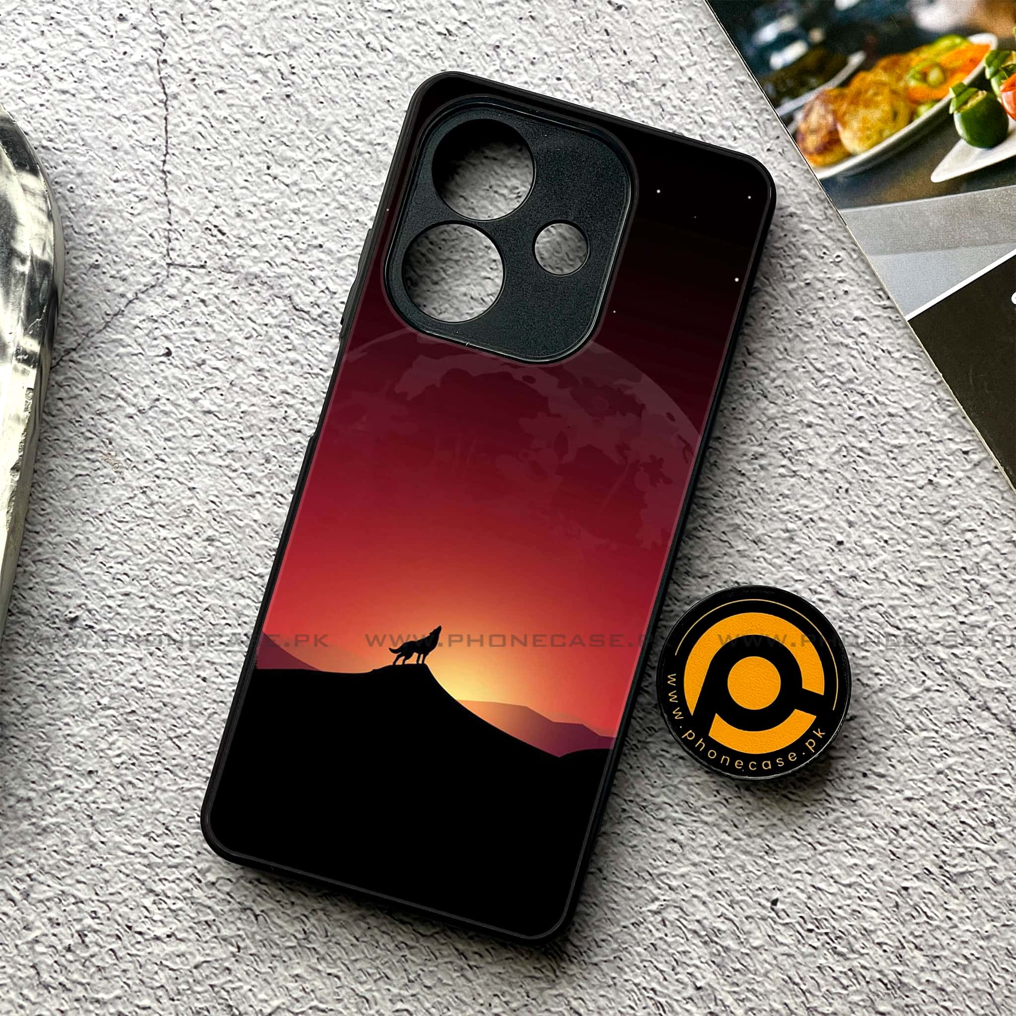 Oppo A5i - Wolf Series - Premium Metal Printed soft Bumper shock Proof Case