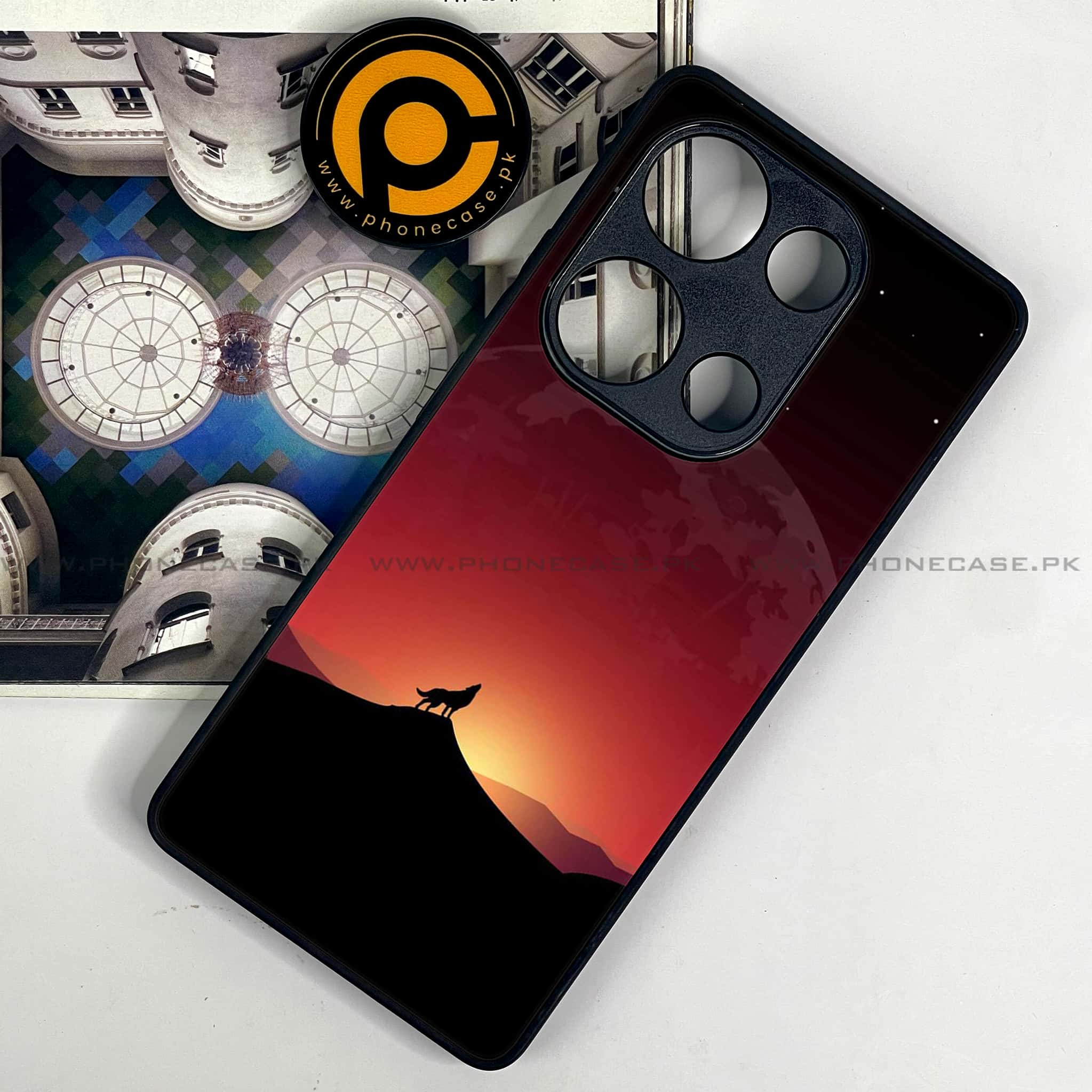 Redmi Note 13 Pro 4G - Wolf Series - Premium Metal Printed soft Bumper shock Proof Case
