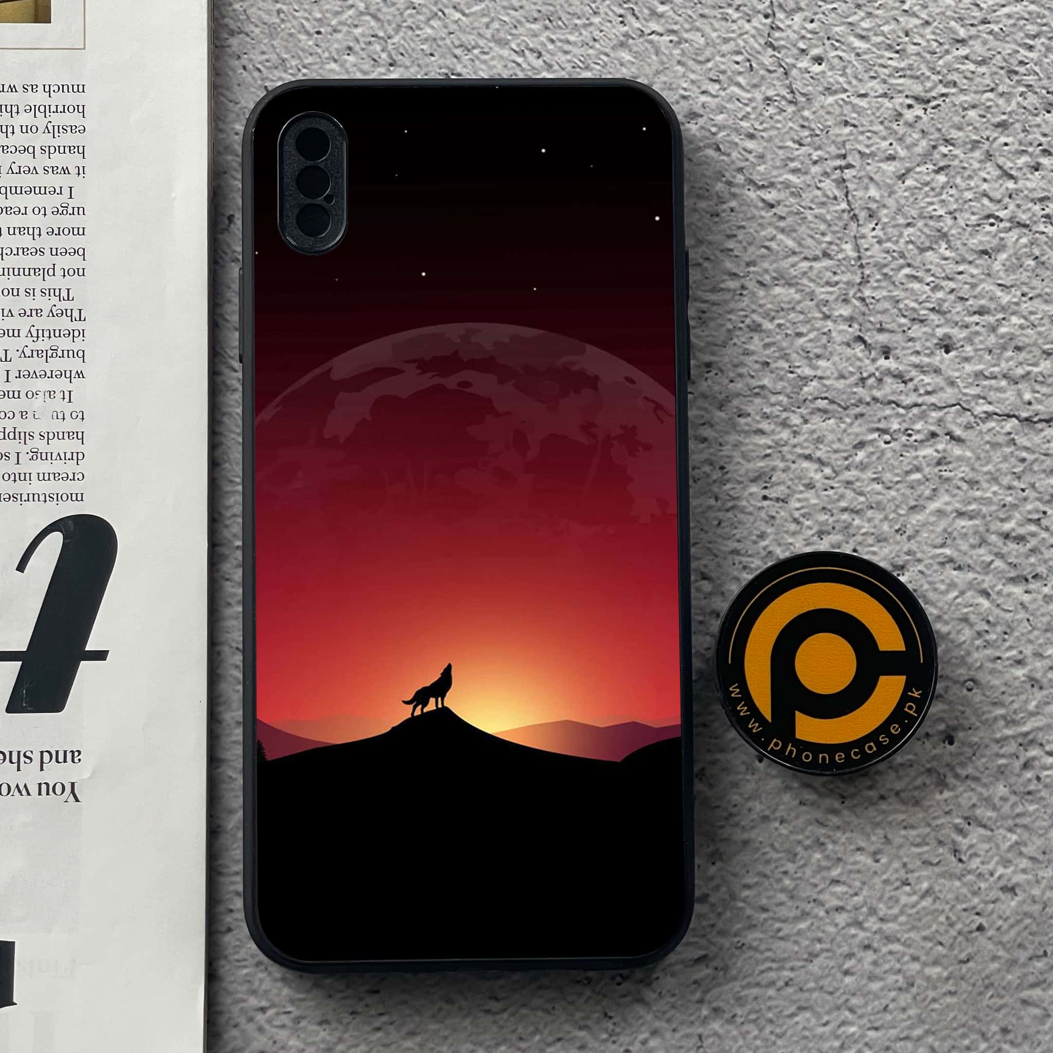 iPhone XS Max - Wolf Series - Premium Metal Printed soft Bumper shock Proof Case