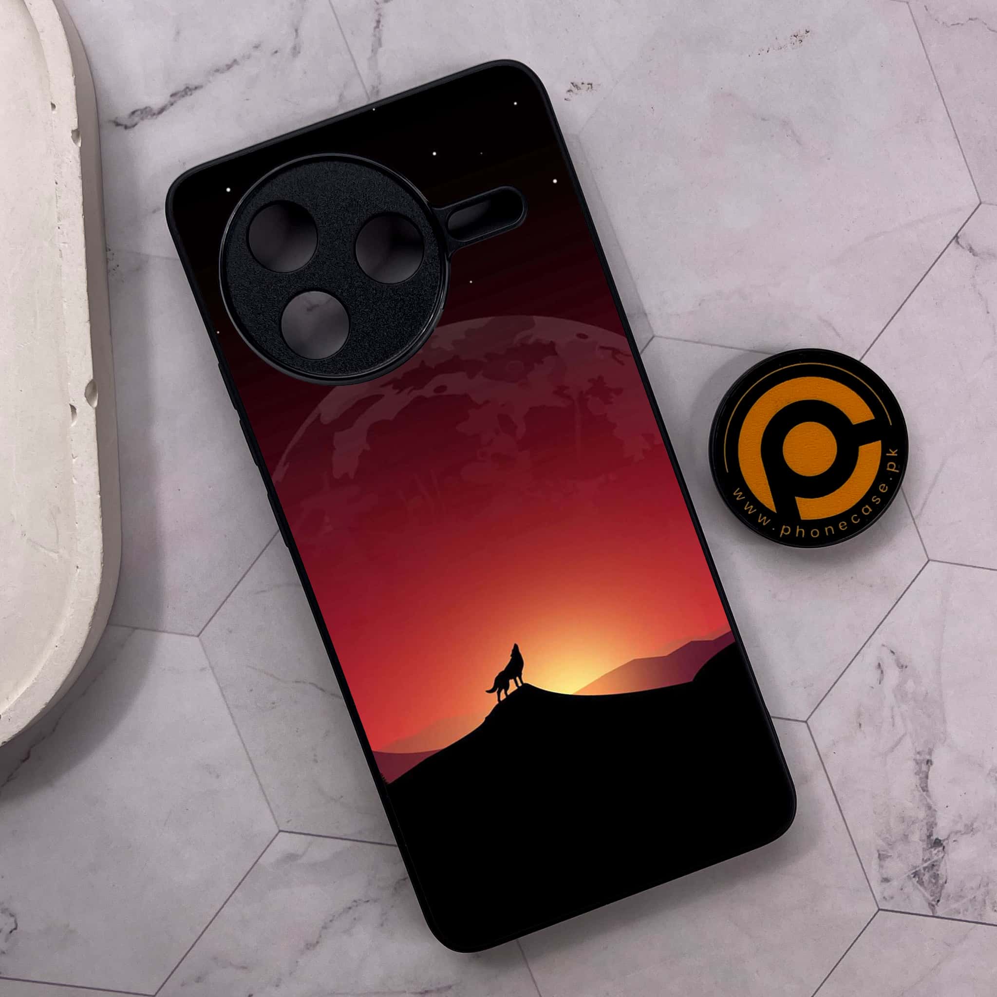 Xiaomi Poco F7 Pro 5G - Wolf Series - Premium Metal Printed soft Bumper shock Proof Case