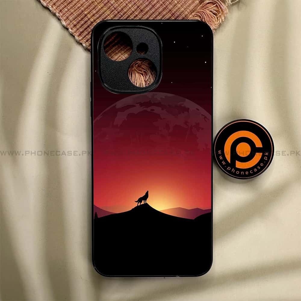 Tecno Spark 40C - Wolf Series - Premium Metal Printed soft Bumper shock Proof Case