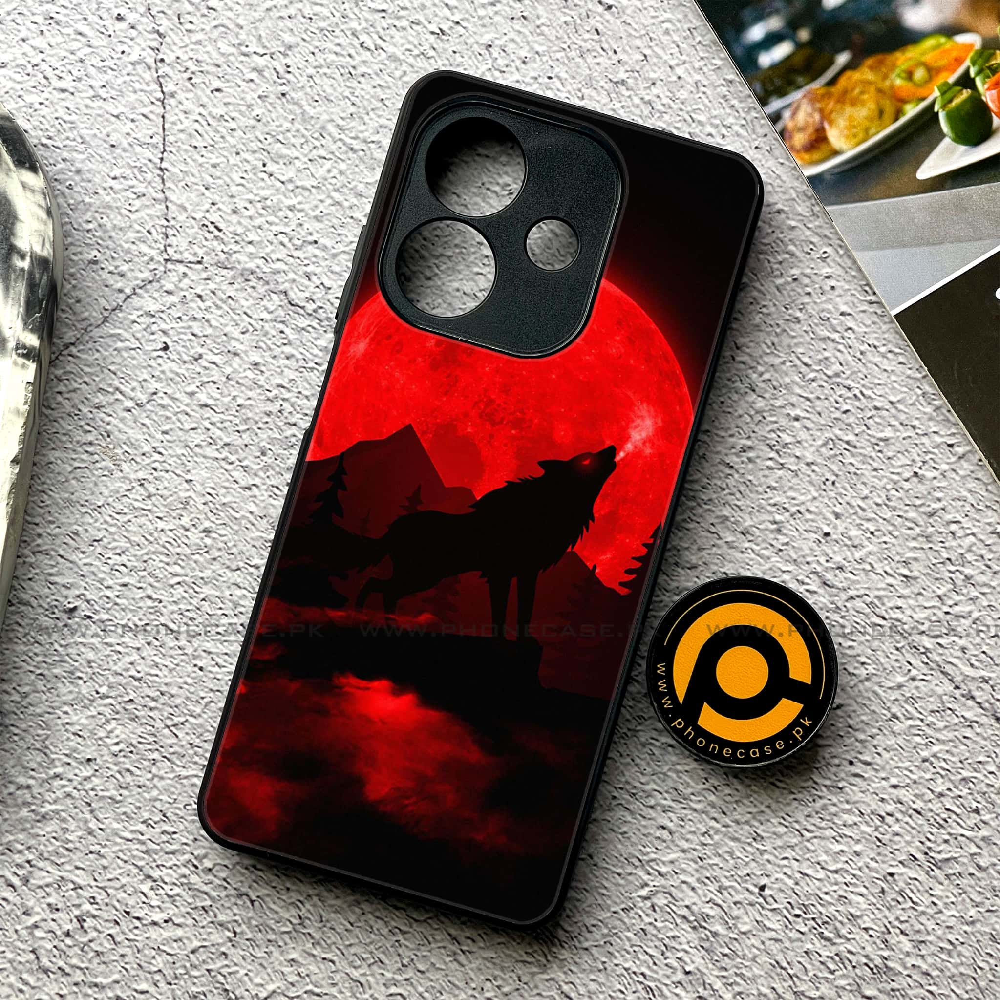 Oppo A5i - Wolf Series - Premium Metal Printed soft Bumper shock Proof Case