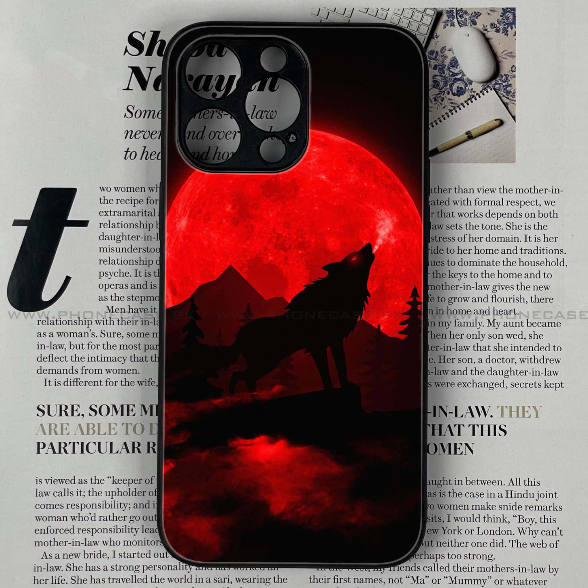 iPhone 14 Pro  - Wolf Series - Premium Printed Glass soft Bumper shock Proof Case