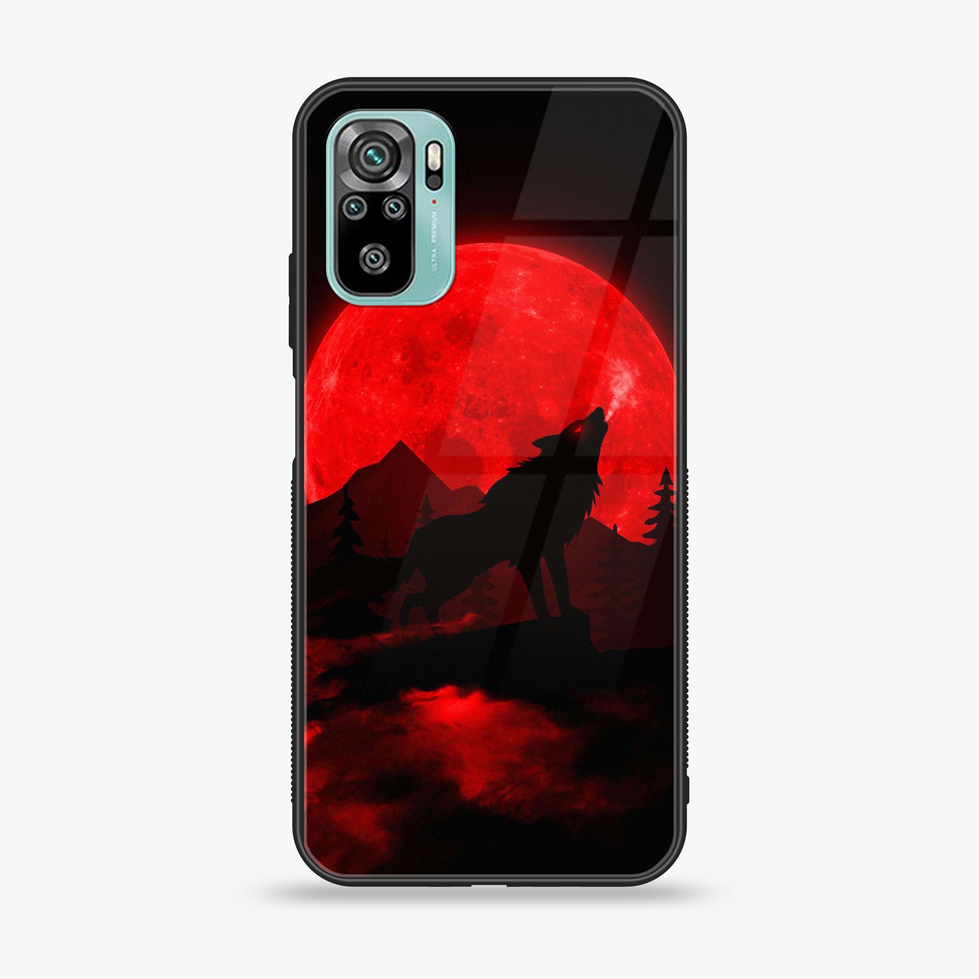 Redmi 10 - Wolf Series - Premium Printed Glass soft Bumper shock Proof Case