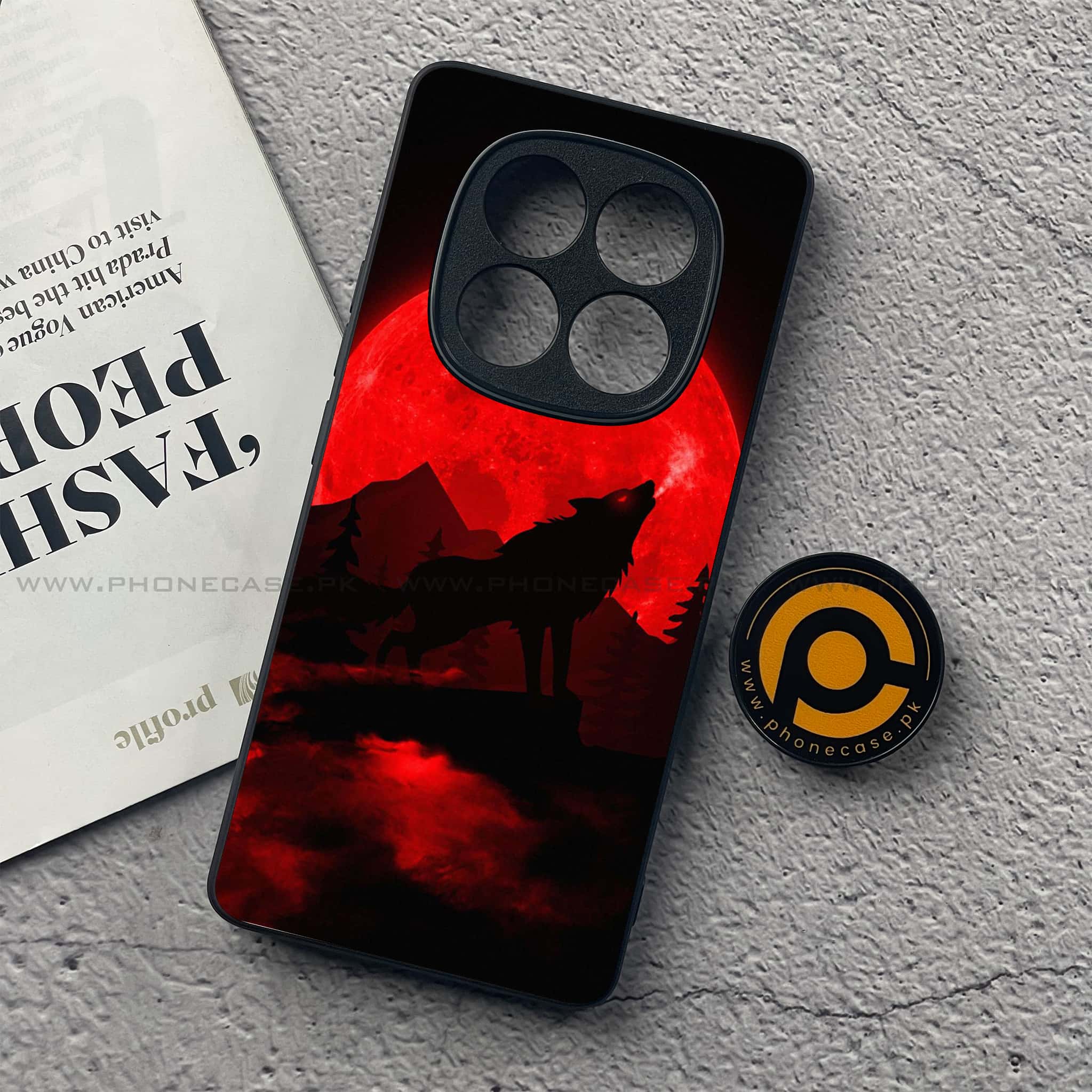 Redmi Note 14 Pro Plus 5G - Wolf Series - Premium Printed Glass soft Bumper shock Proof Case