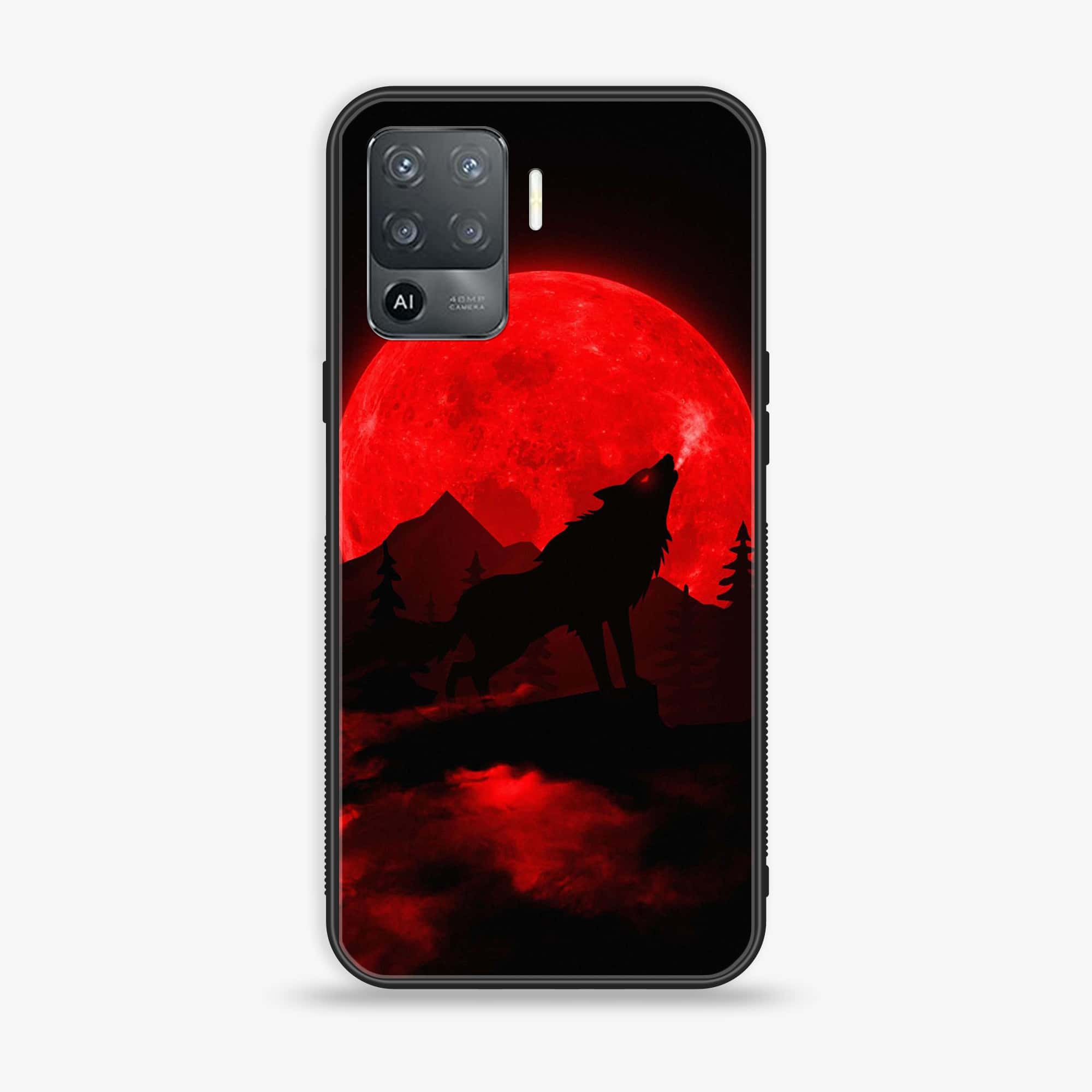 Oppo F19 Pro -Wolf Series - Premium Printed Glass soft Bumper shock Proof Case