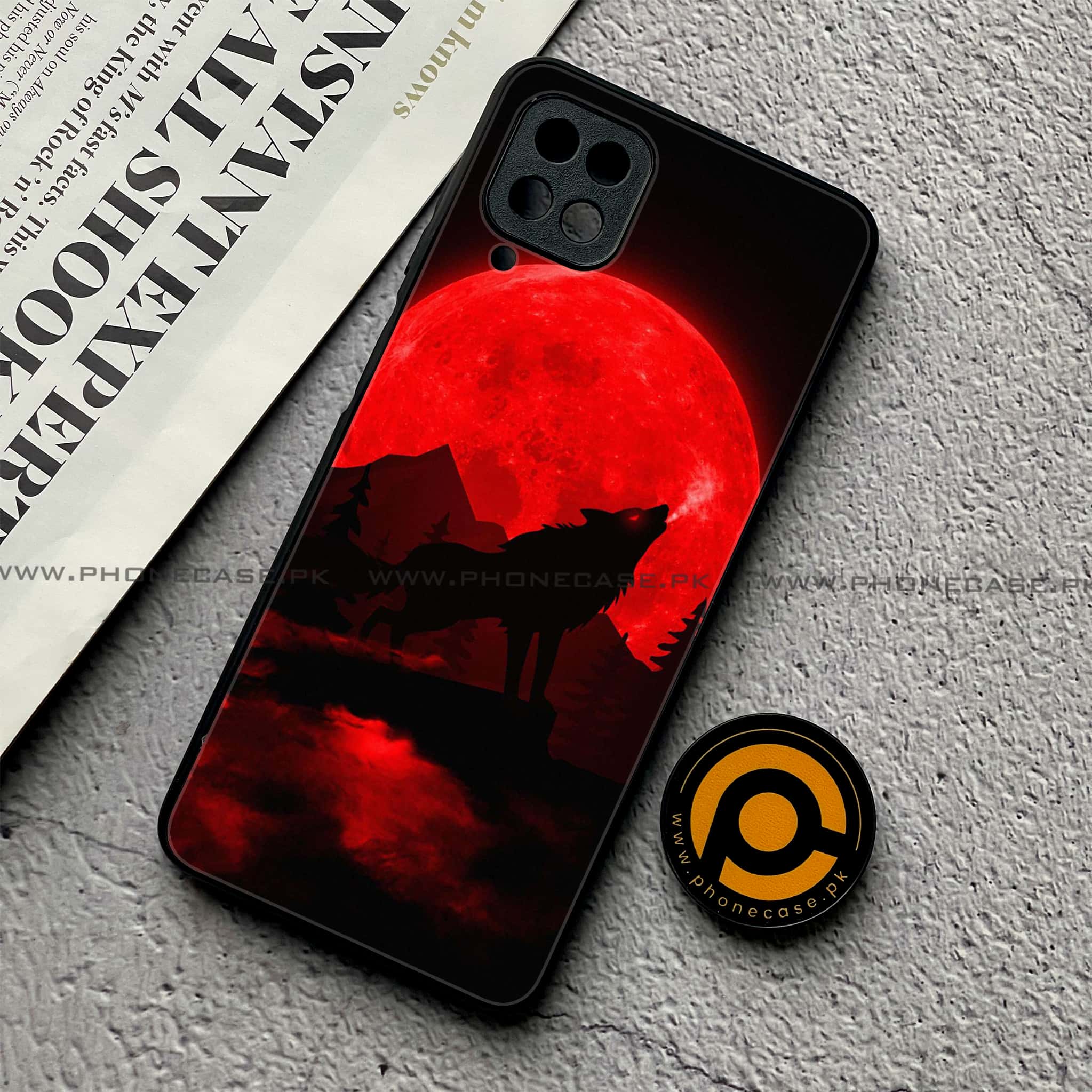 Samsung Galaxy A12 / A12 Nacho - Wolf Series- Premium Printed Glass soft Bumper shock Proof Case