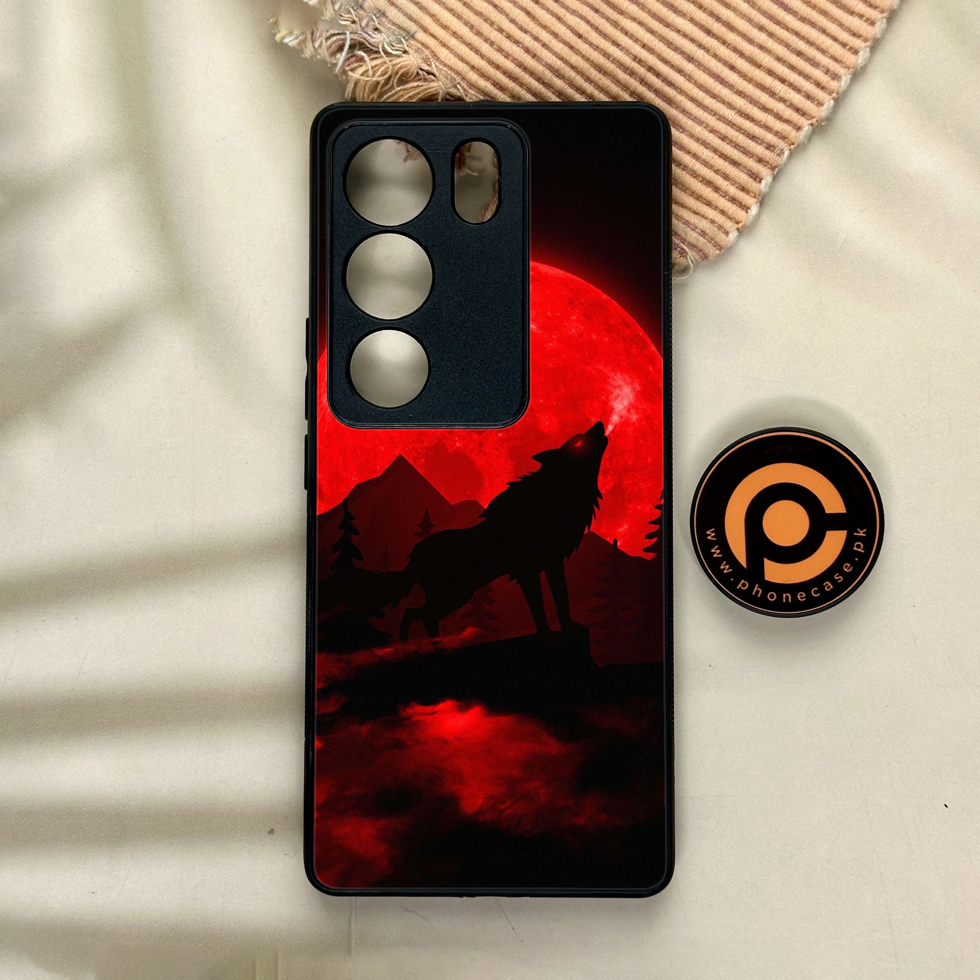 Vivo V29 - Wolf Series - Premium Printed Glass soft Bumper shock Proof Case