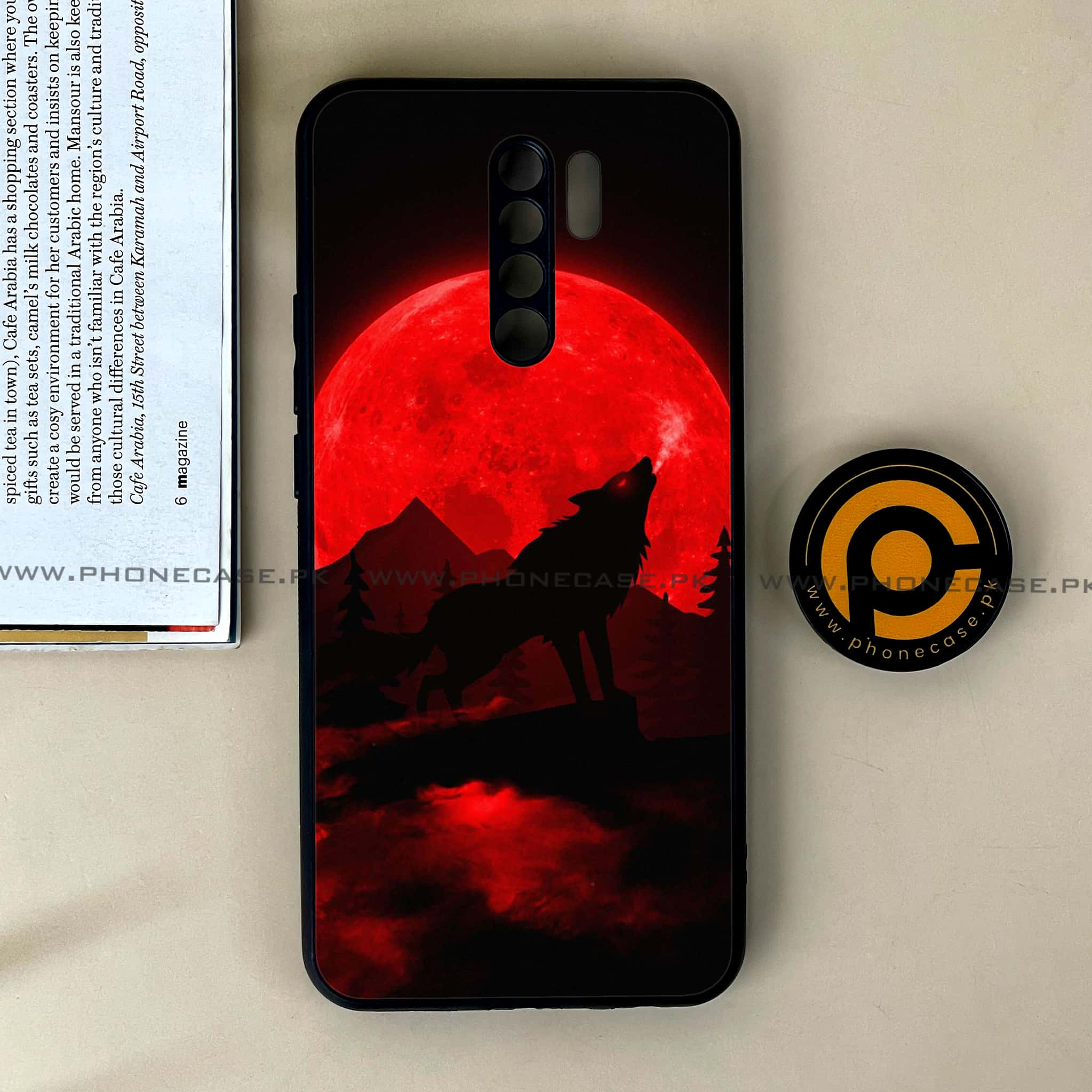 Xiaomi Redmi 9 - Wolf Series - Premium Printed Glass soft Bumper shock Proof Case