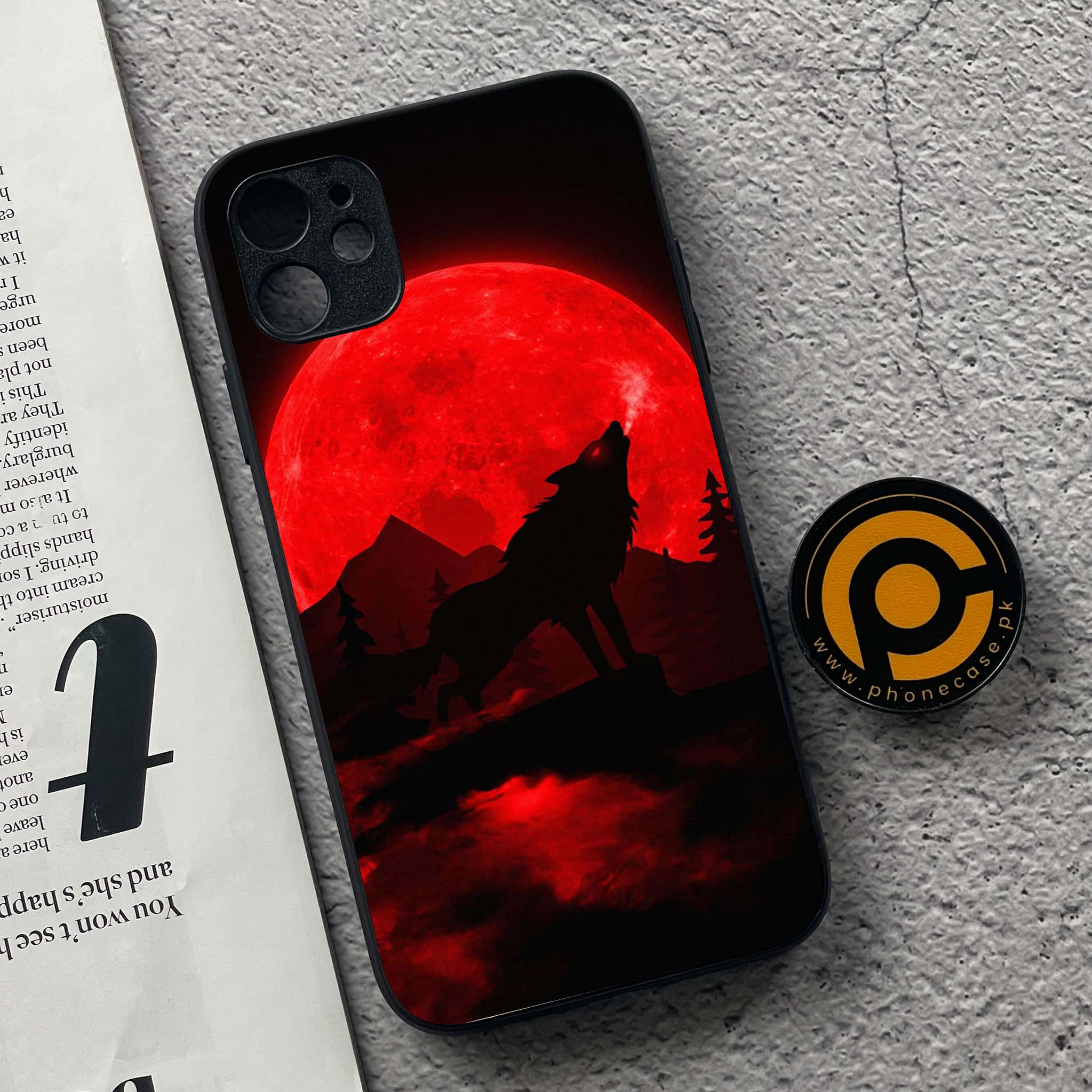 iPhone 11 Wolf Series  Premium Printed Glass soft Bumper shock Proof Case