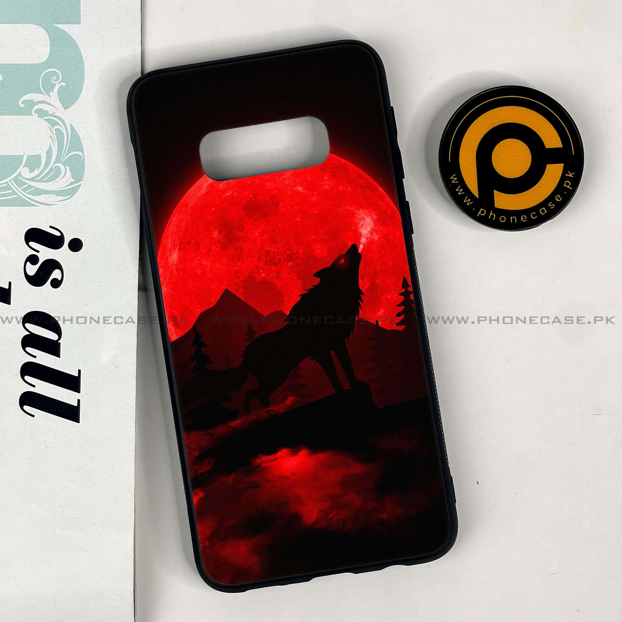 Galaxy S10e - Wolf Series - Premium Printed Glass soft Bumper shock Proof Case