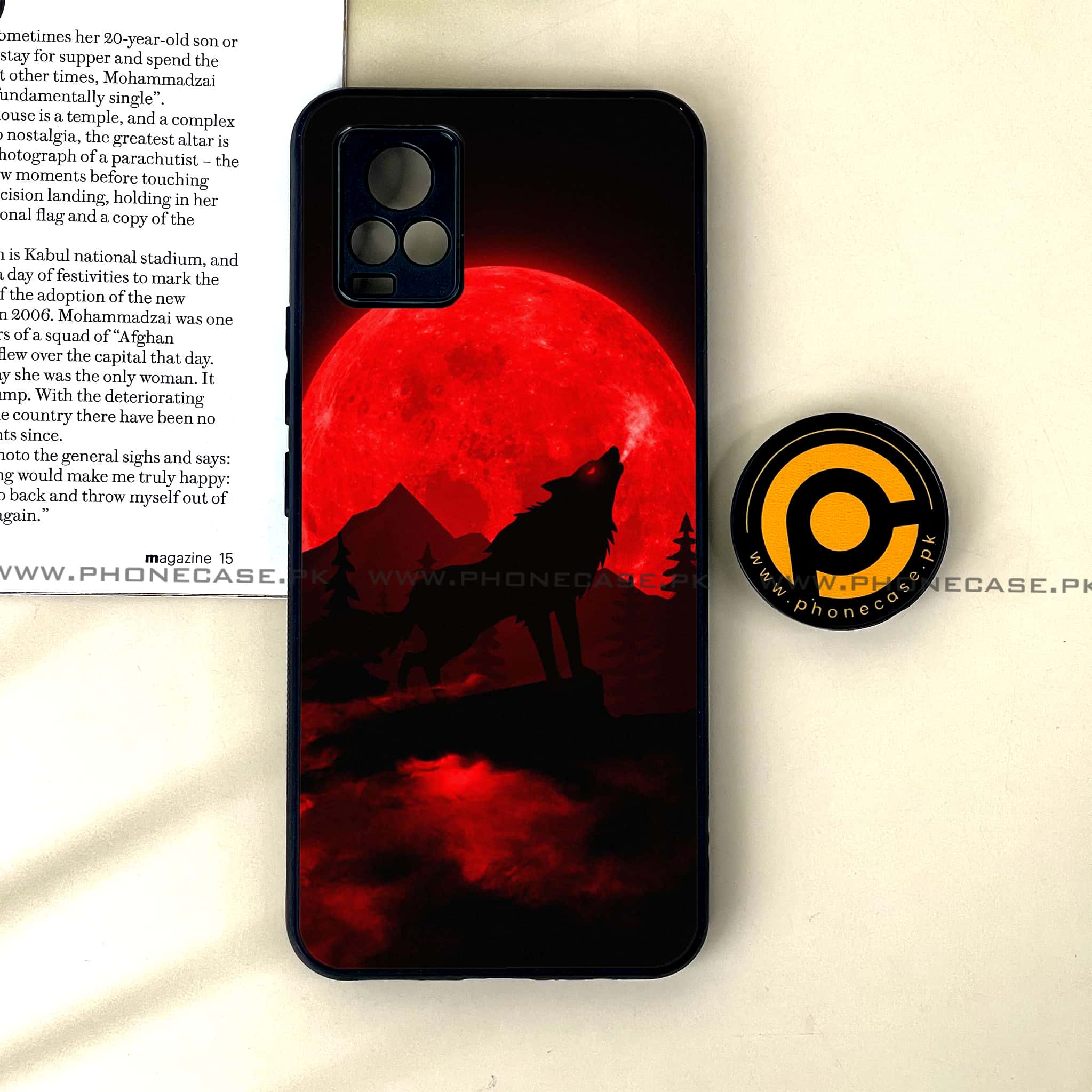 Vivo V20 - Wolf Series - Premium Printed Glass soft Bumper shock Proof Case
