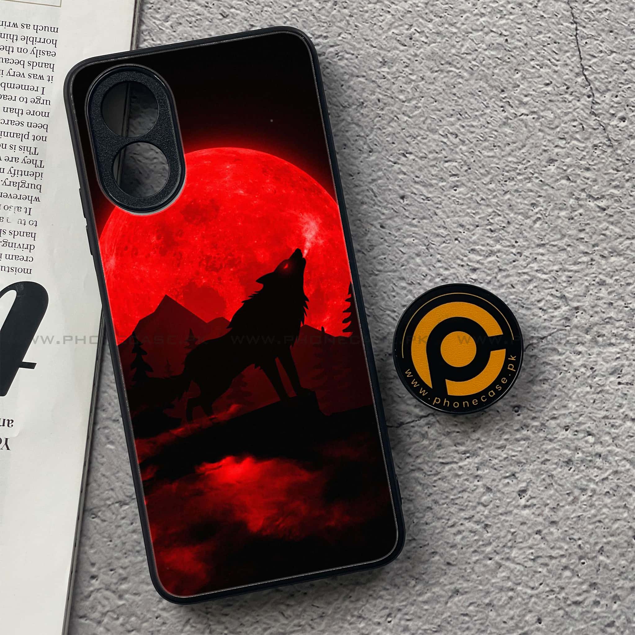 Oppo A18 4G - Wolf Series - Premium Printed Glass soft Bumper shock Proof Case
