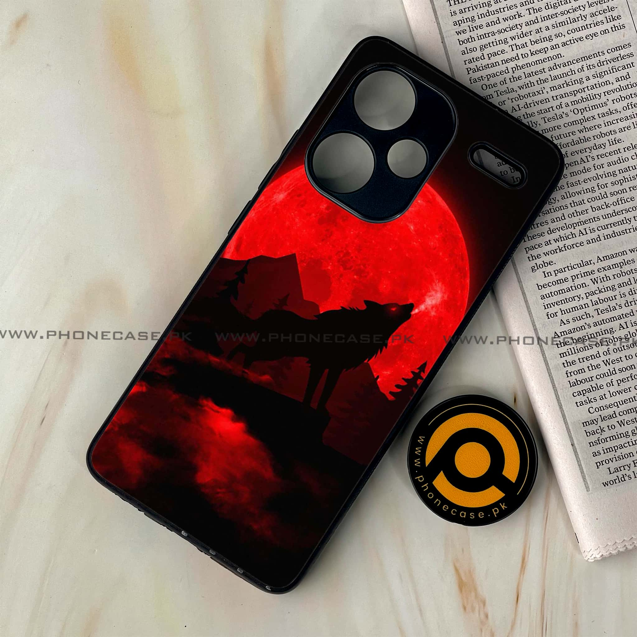 Redmi Note 13 Pro Plus 5G - Wolf Series - Premium Printed Glass soft Bumper shock Proof Case