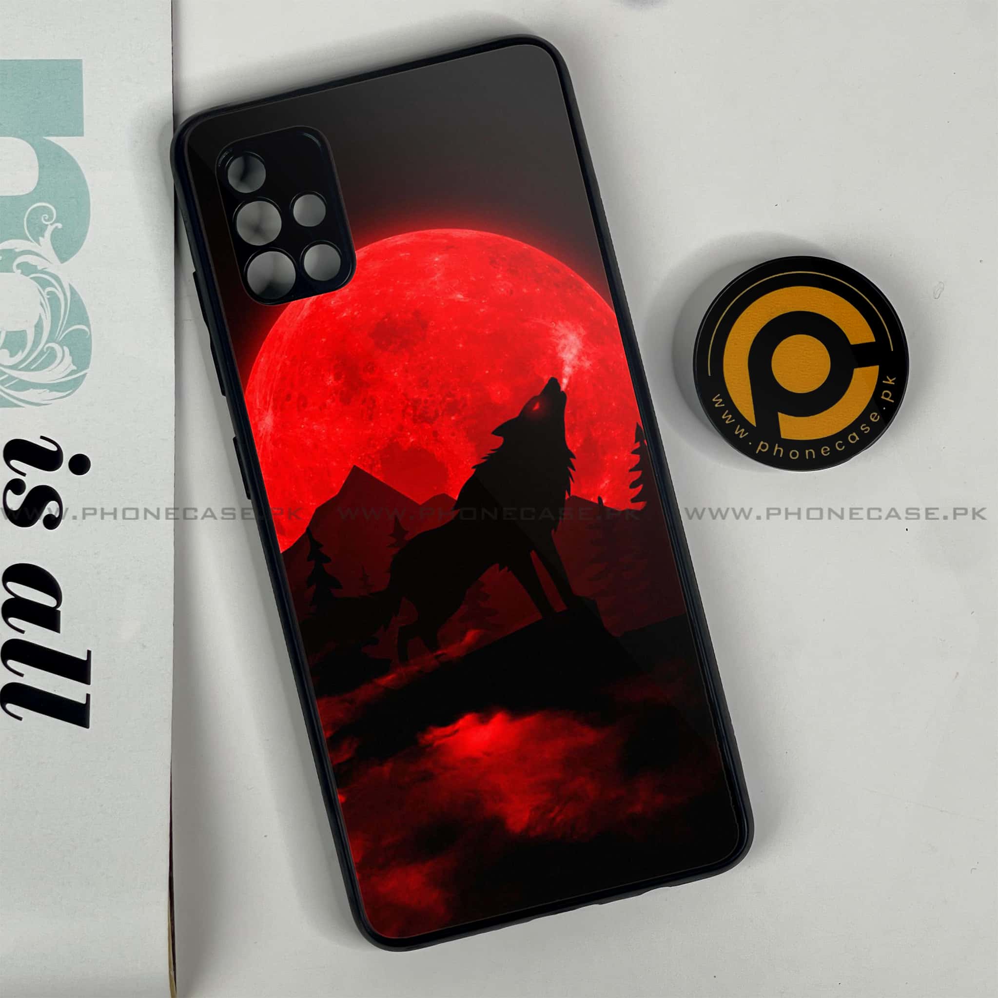 Samsung Galaxy A51 Wolf Series Premium Printed Glass soft Bumper shock Proof Case