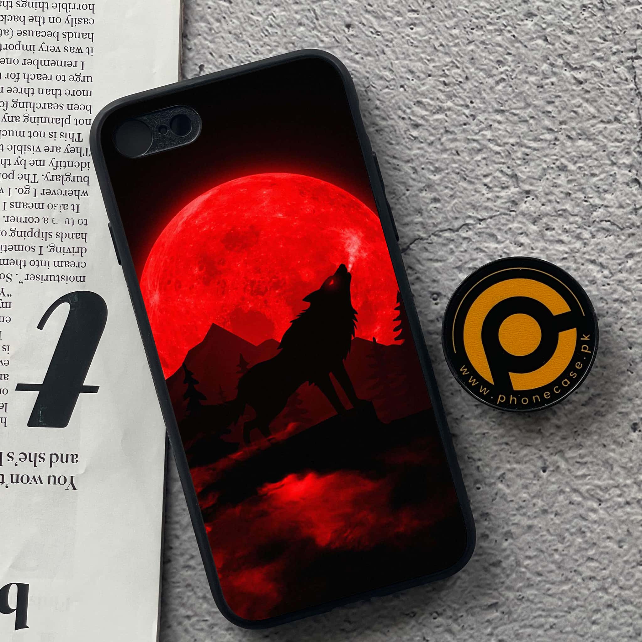iPhone 7 / 8 - Wolf Series - Premium Printed Glass soft Bumper shock Proof Case