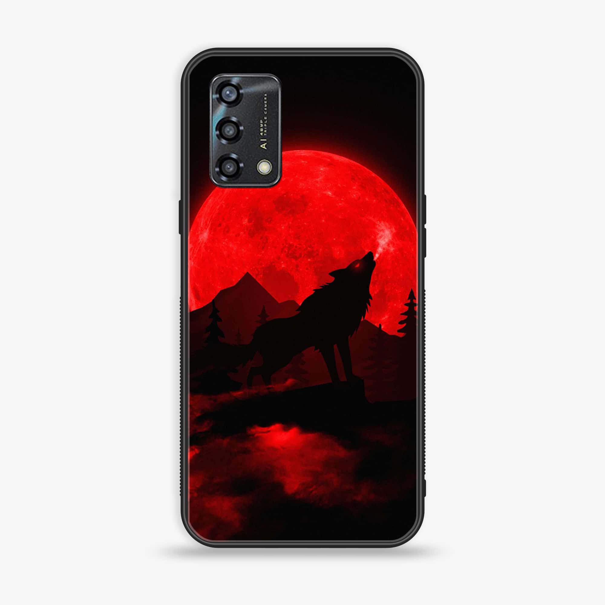 Oppo A95 - Wolf Series - Premium Printed Glass soft Bumper shock Proof Case