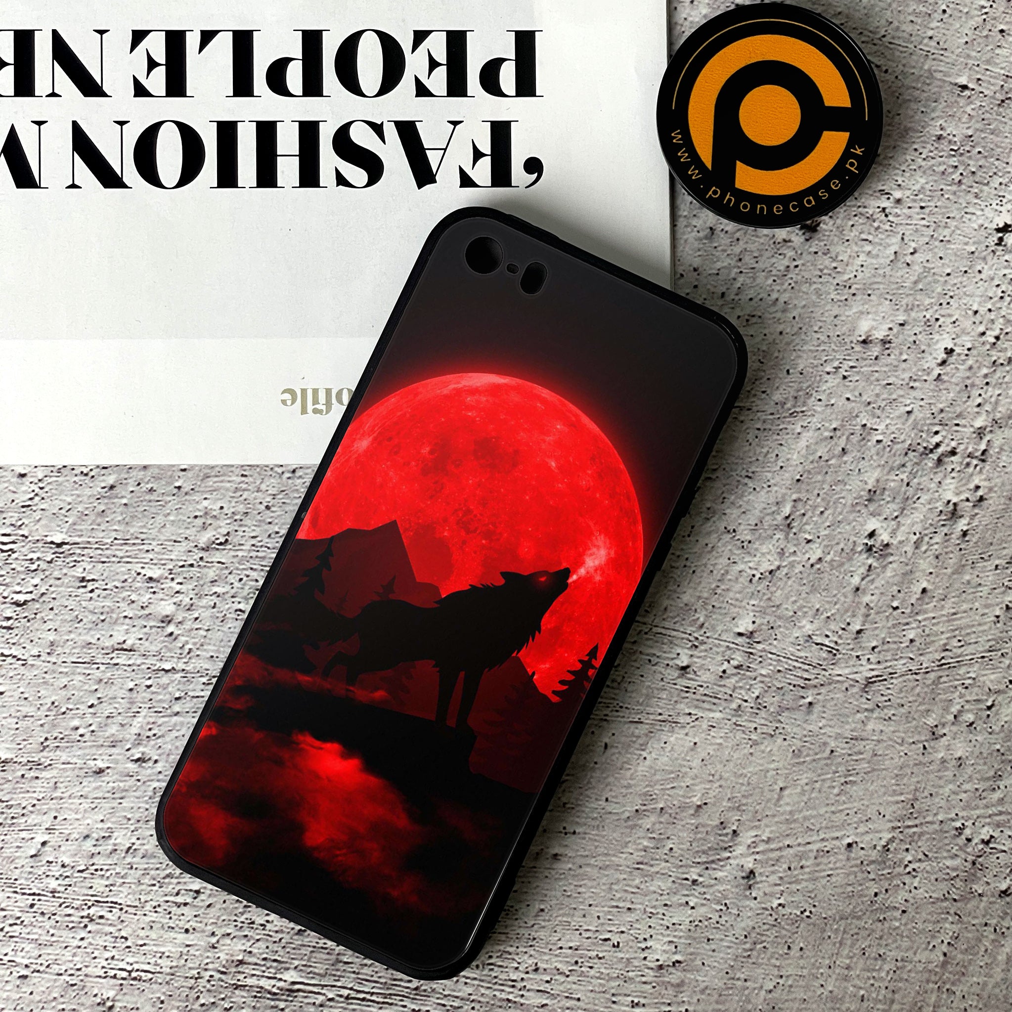 iPhone 5/5c/5s - Wolf Series - Premium Printed Glass soft Bumper shock Proof Case