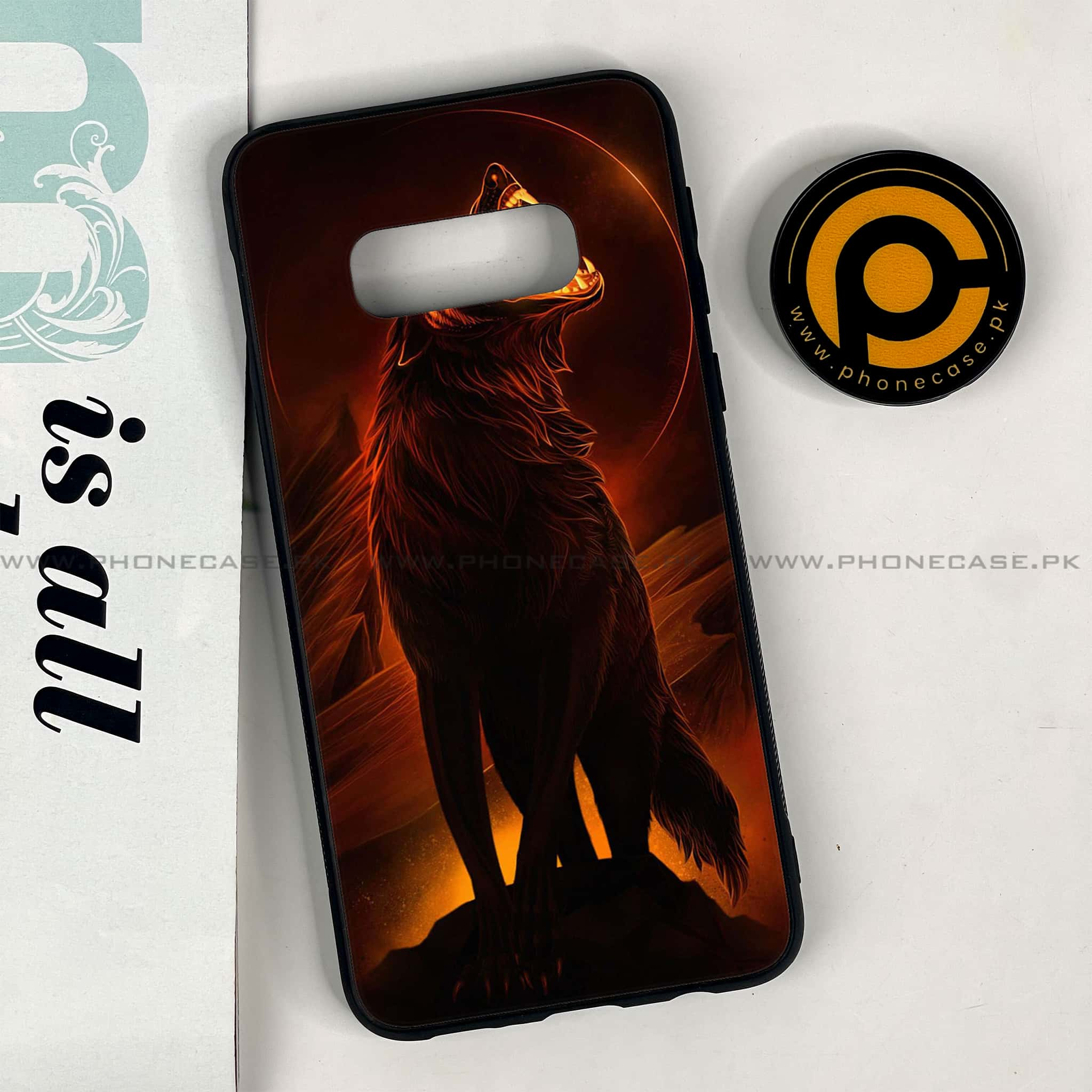 Galaxy S10e - Wolf Series - Premium Printed Glass soft Bumper shock Proof Case