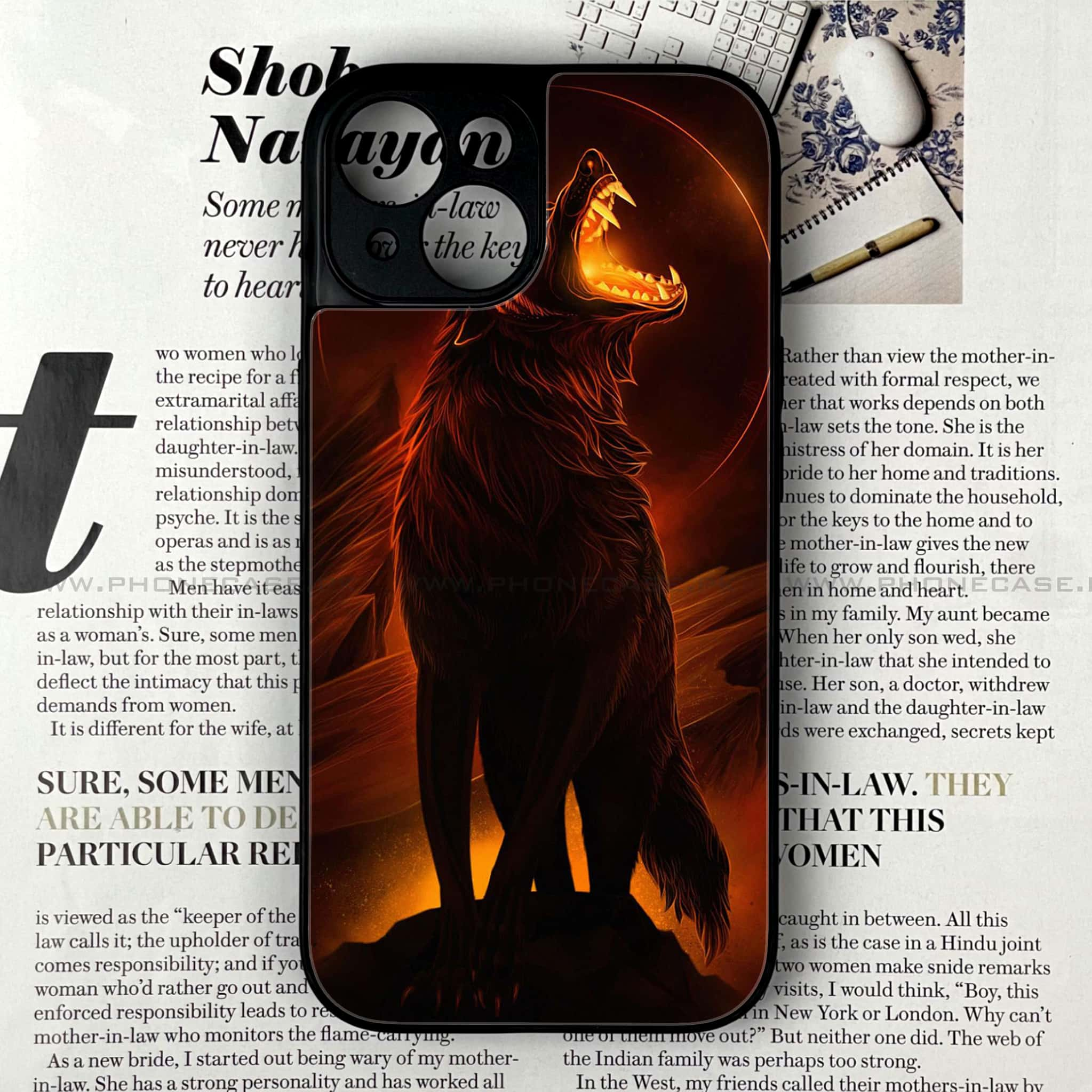 iPhone 13 - Wolf Series - Premium Printed Glass soft Bumper shock Proof Case