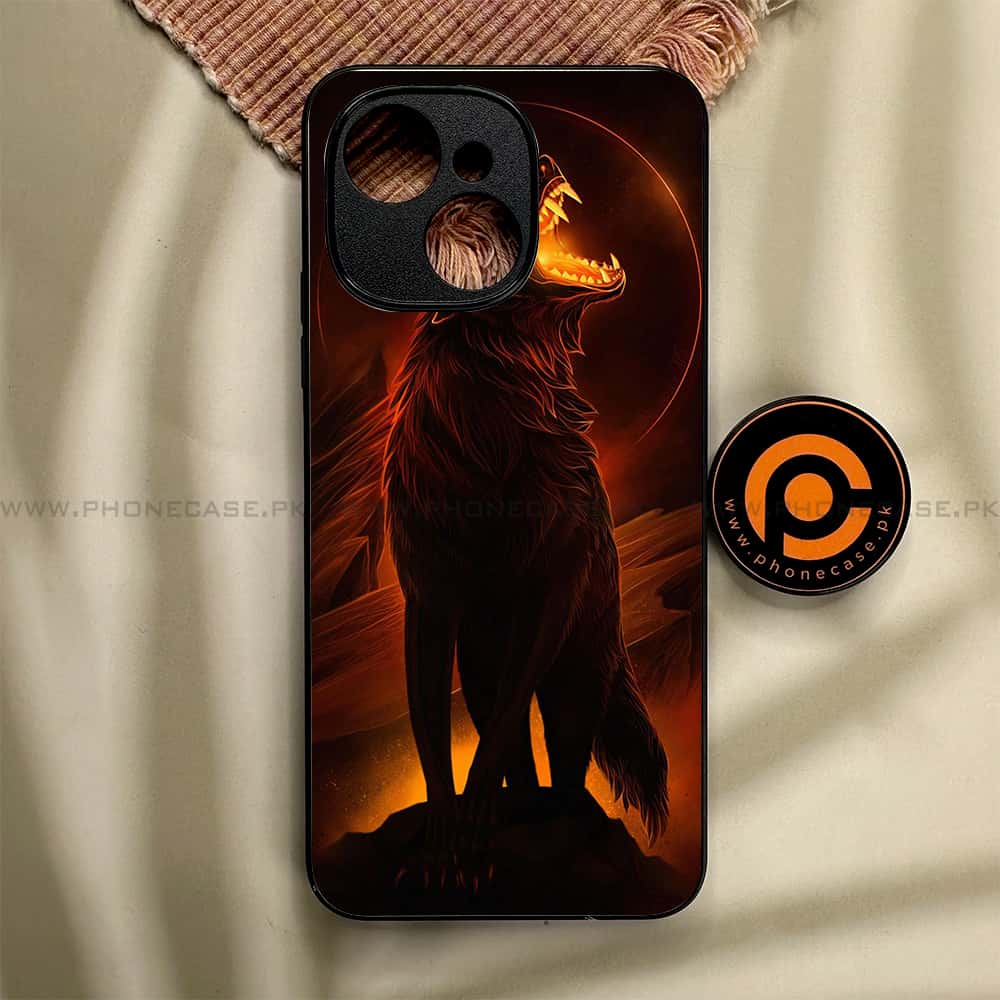 Tecno Spark 40C - Wolf Series - Premium Metal Printed soft Bumper shock Proof Case