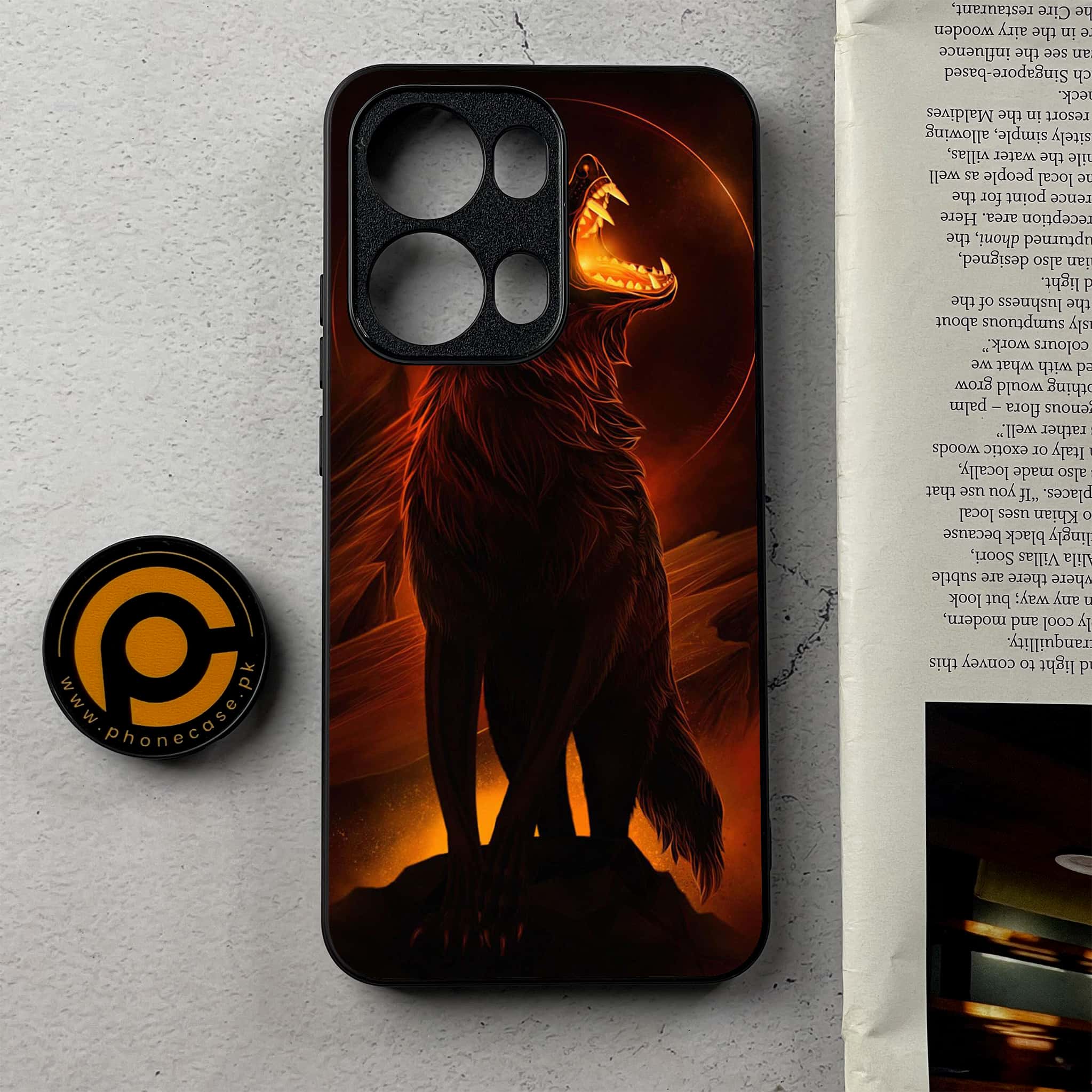 Oppo Reno 13 Pro - Wolf Series - Premium Metal Printed Soft Bumper Shockproof Case