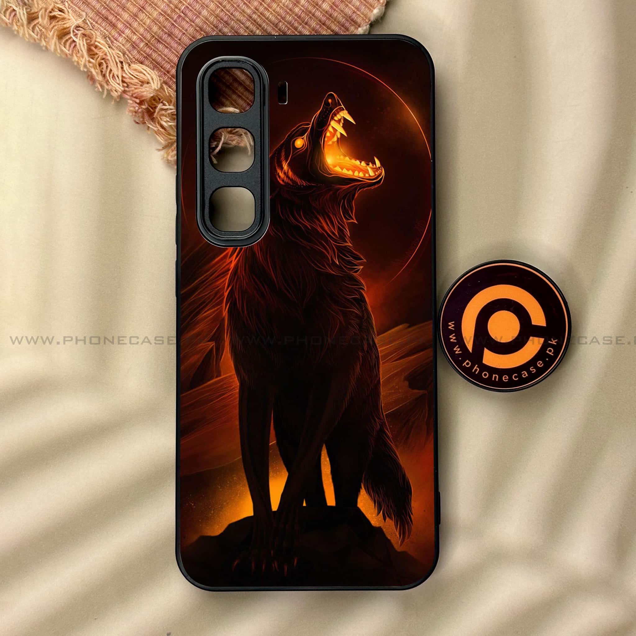 Infinix Hot 60 Pro - Wolf Series - Premium Metal Printed soft Bumper shock Proof Case