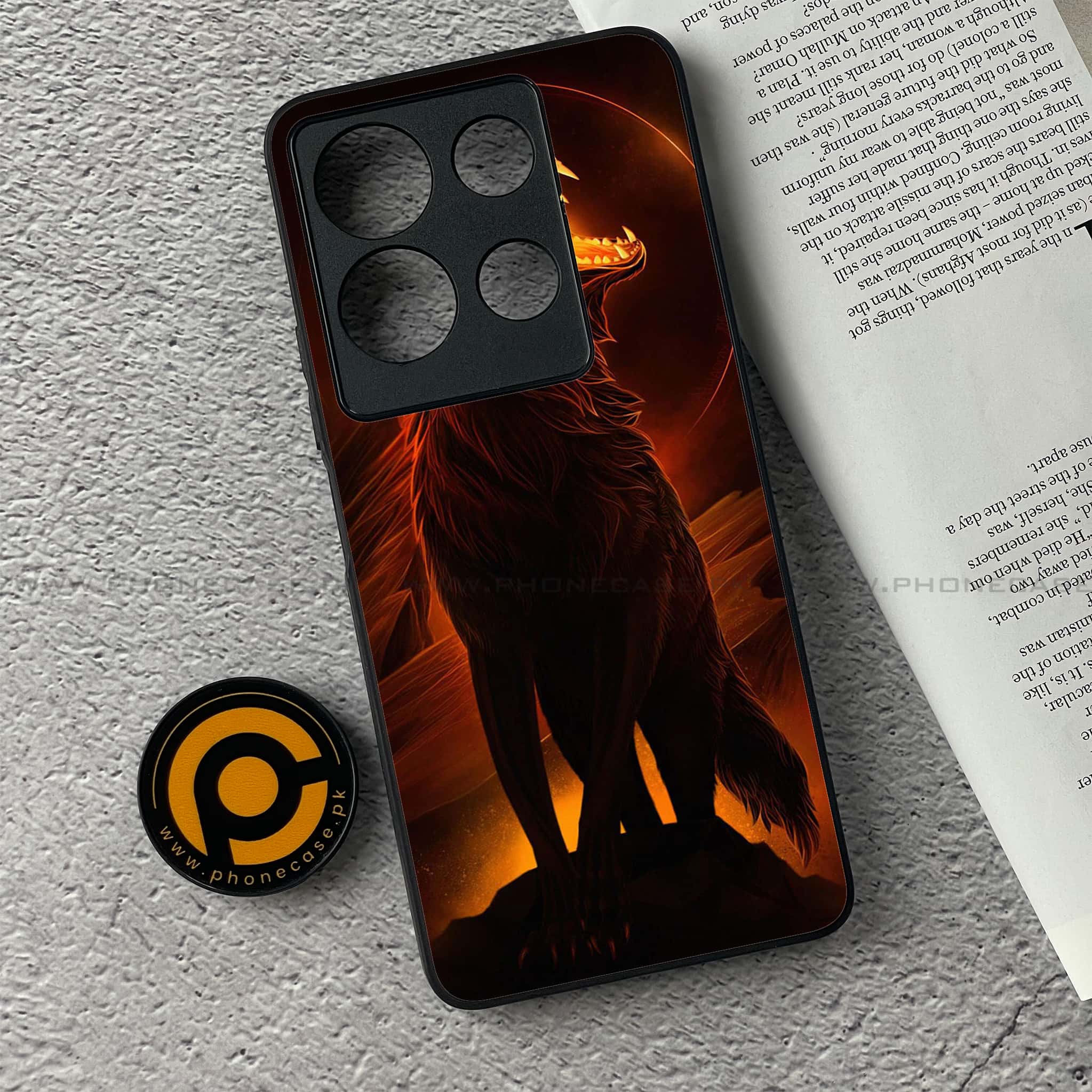 Infinix Note 30 - Wolf Series - Premium Printed Glass soft Bumper shock Proof Case
