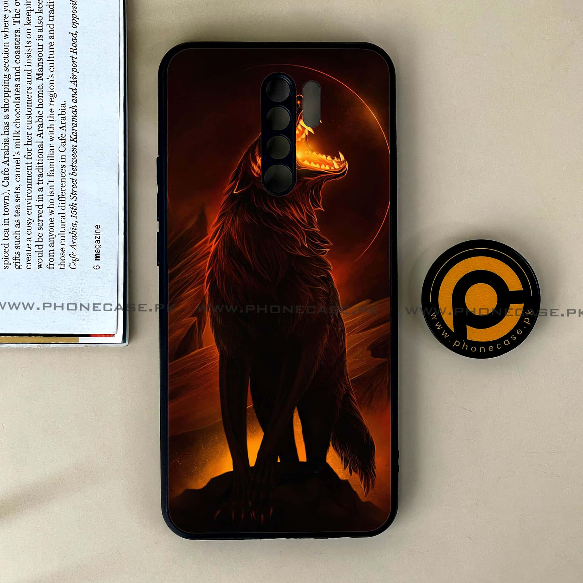 Xiaomi Redmi 9 - Wolf Series - Premium Printed Glass soft Bumper shock Proof Case