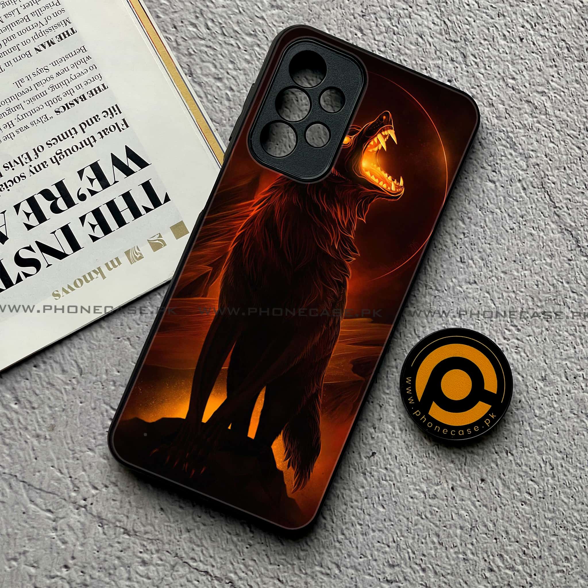 Samsung Galaxy A23- Wolf Series - Premium Printed Glass soft Bumper shock Proof Case