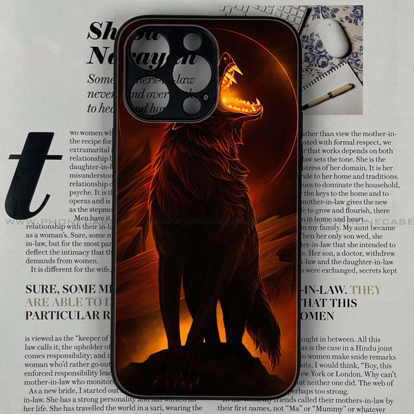 iPhone 14 Pro  - Wolf Series  Design 6 - Premium Printed Glass soft Bumper shock Proof Case  CS-20049