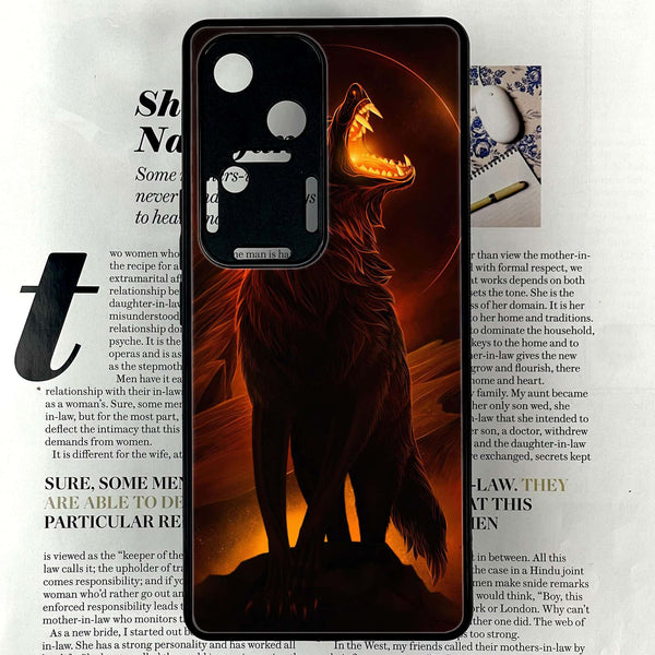 Vivo V30 - Wolf Series Design 6  - Premium Printed Glass soft Bumper shock Proof Case CS-23164 CS-27928
